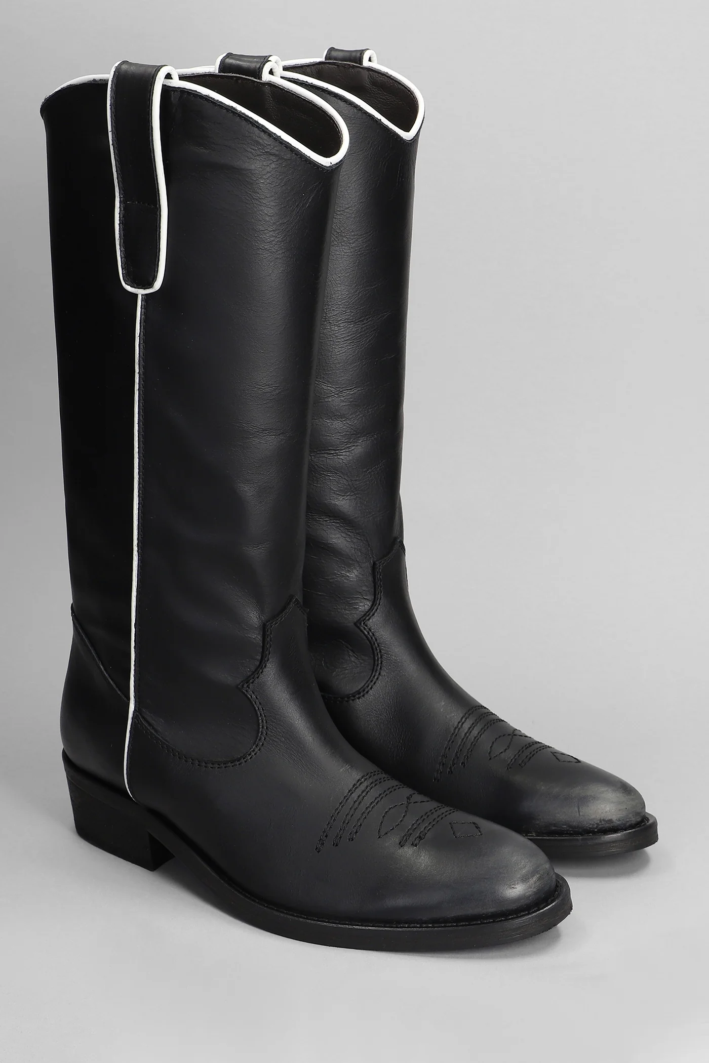texan boots in black leather - Image 2