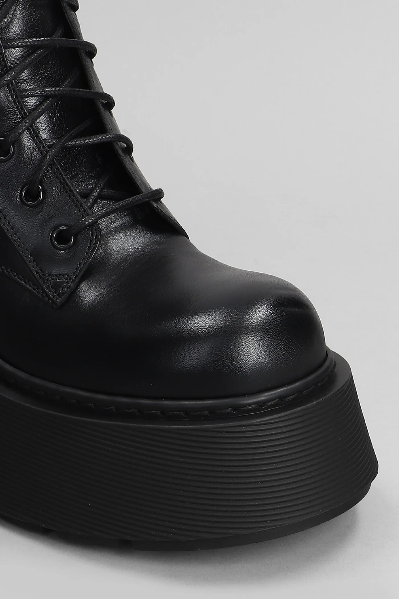 Etna Combat boots in black leather - Image 5