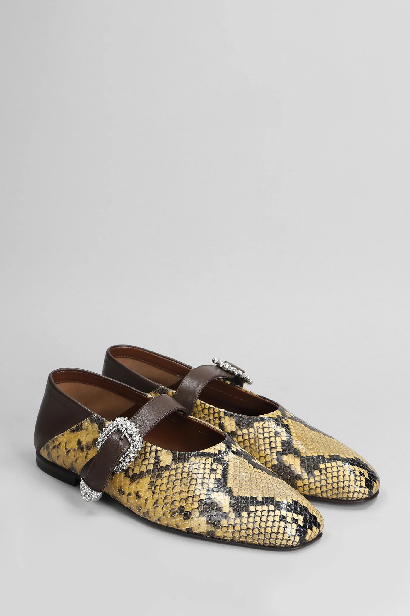 Ballerina Buckle Ballet flats in python print leather - Image 2