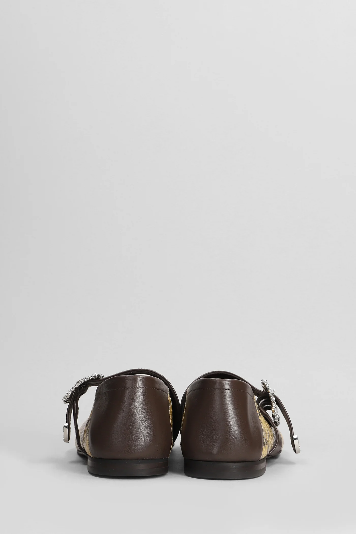 Ballerina Buckle Ballet flats in python print leather - Image 4