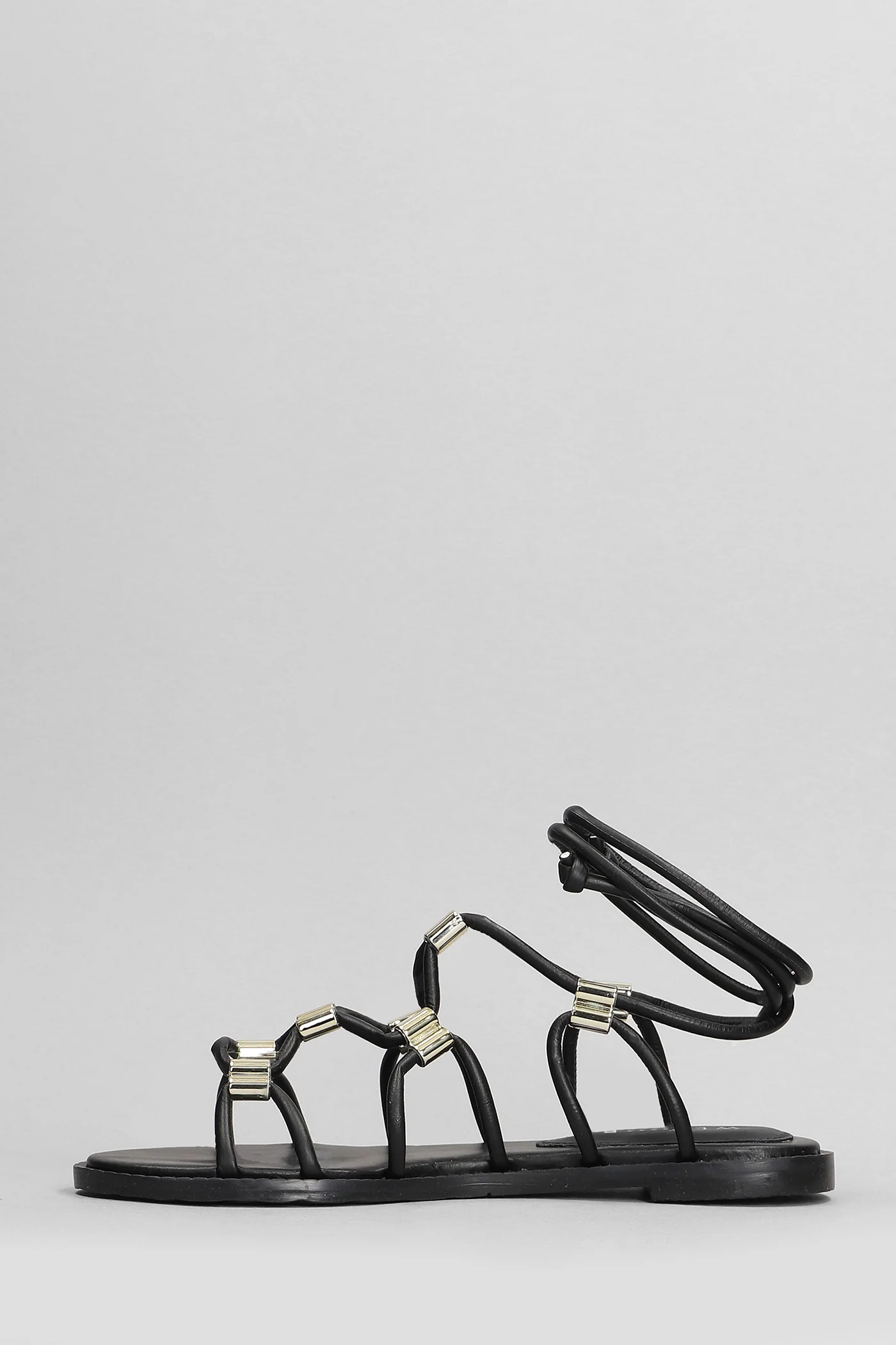 Flats in black leather - Image 3
