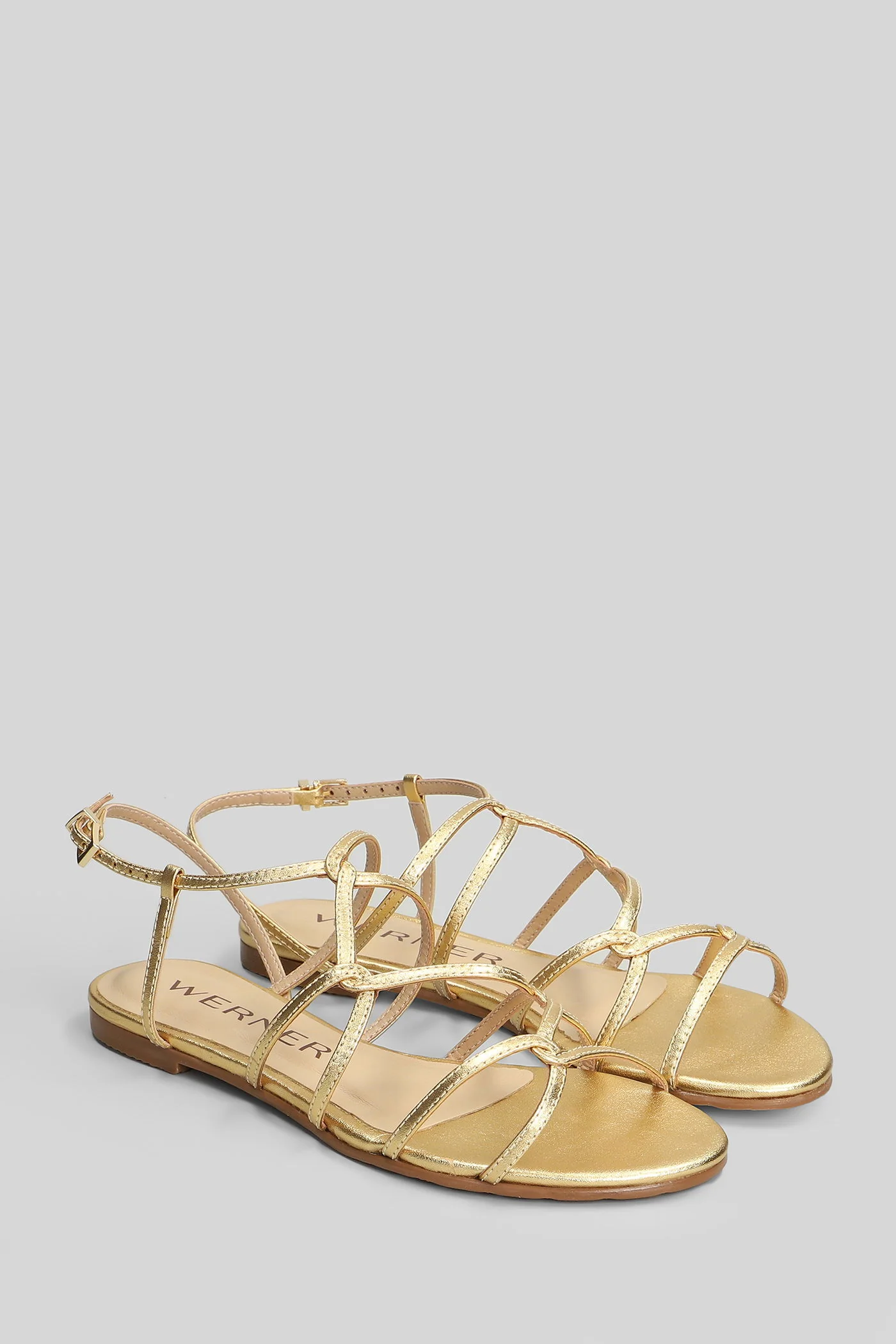 Flats in gold leather - Image 2