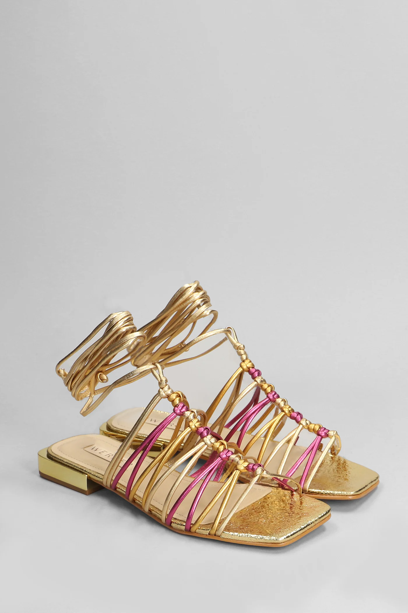 Flats in gold leather - Image 2