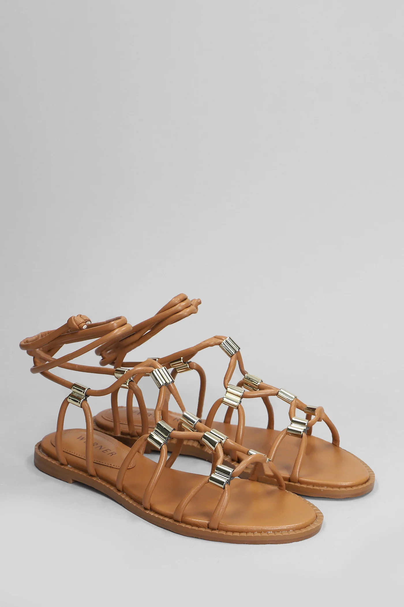 Flats in leather color leather - Image 2