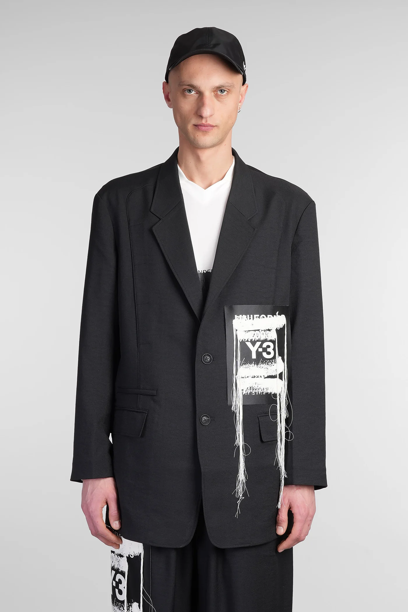 Blazer in black polyester