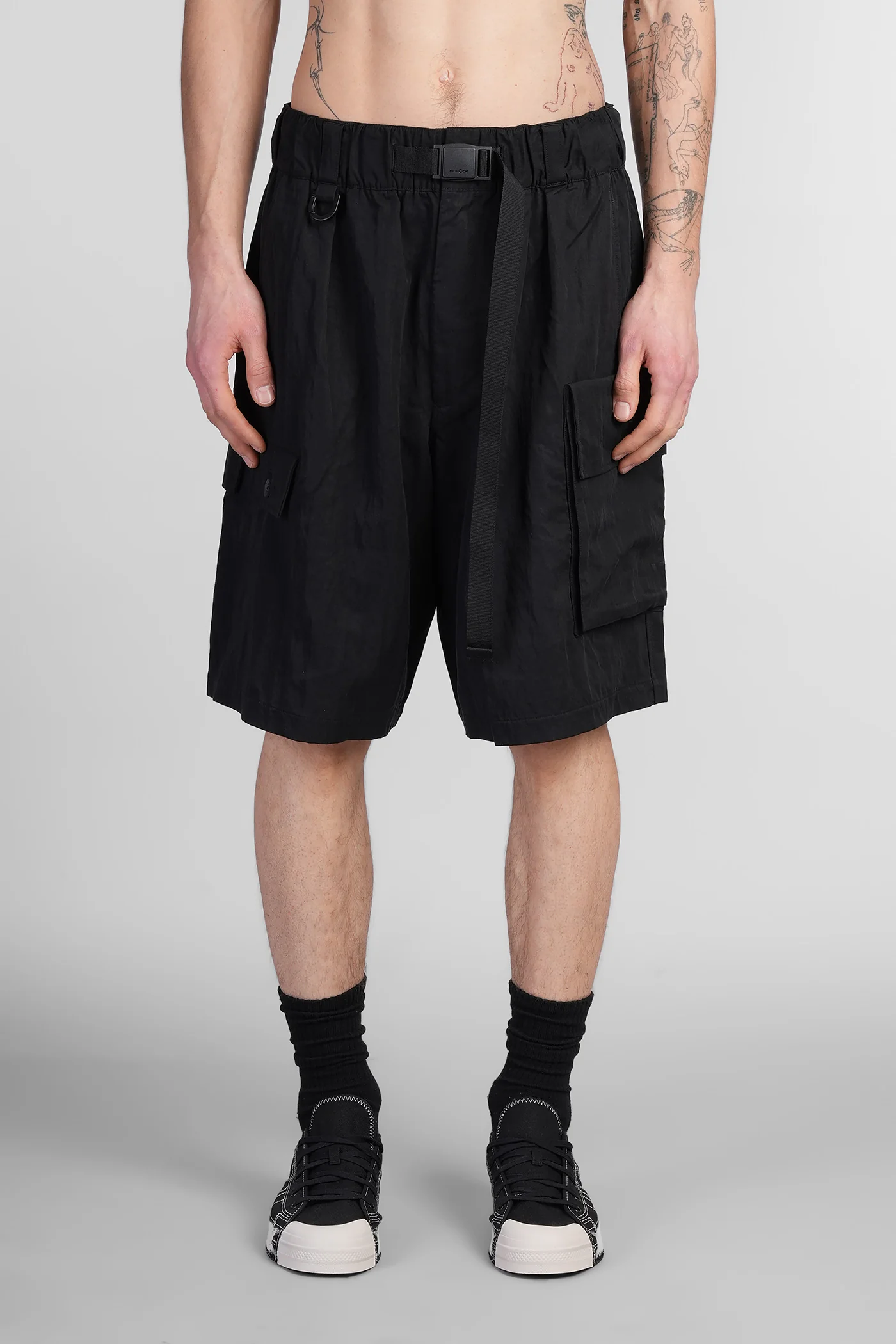 Shorts in black polyamide