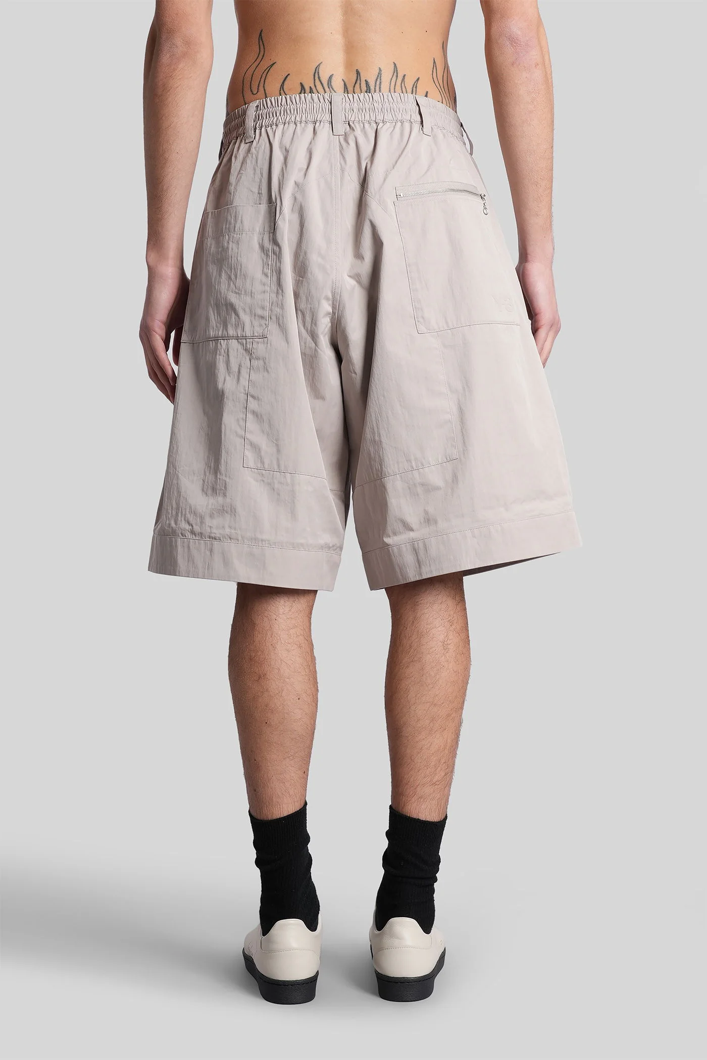 Shorts in taupe cotton - Image 3