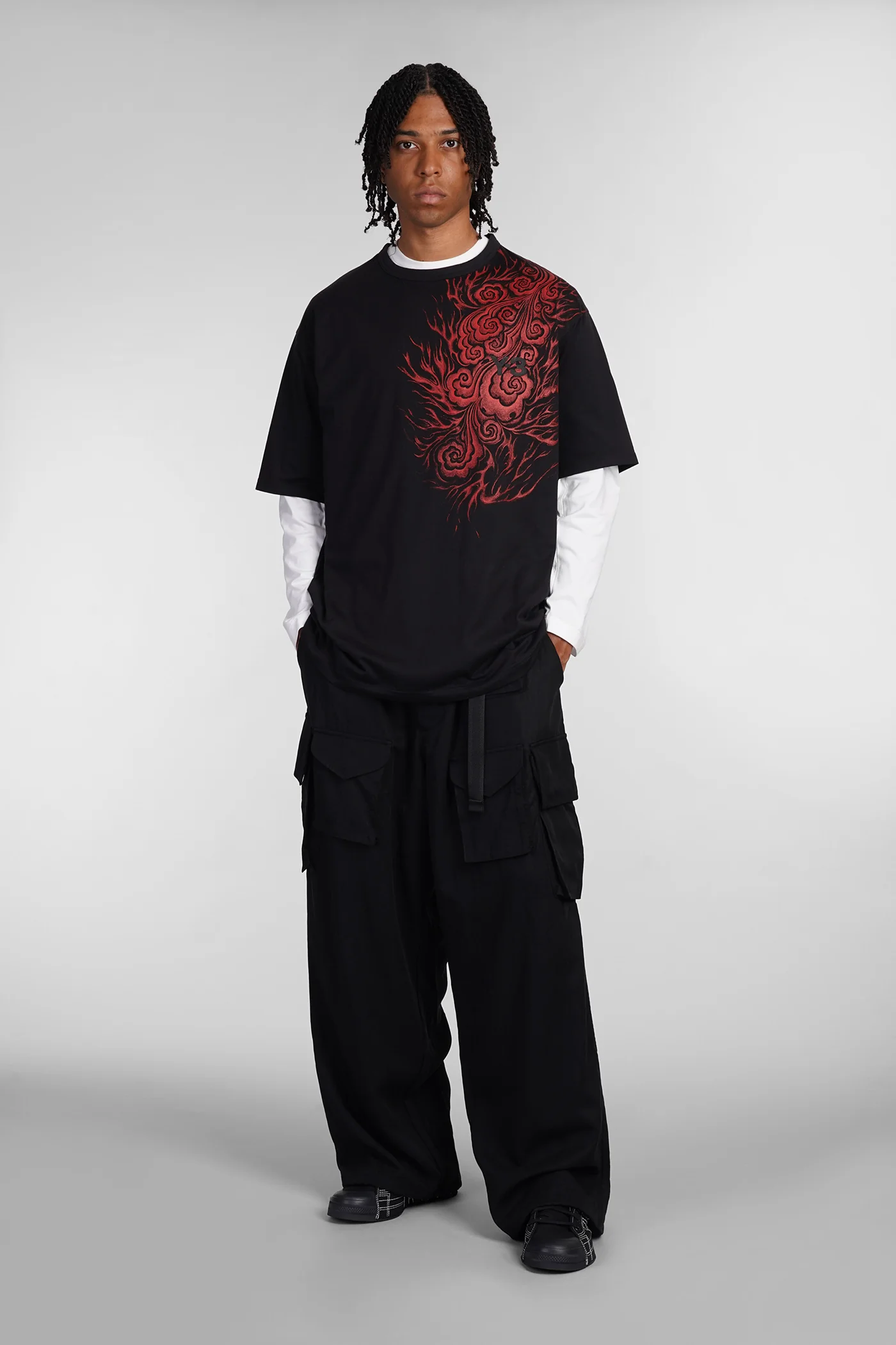 T-Shirt in black cotton - Image 2