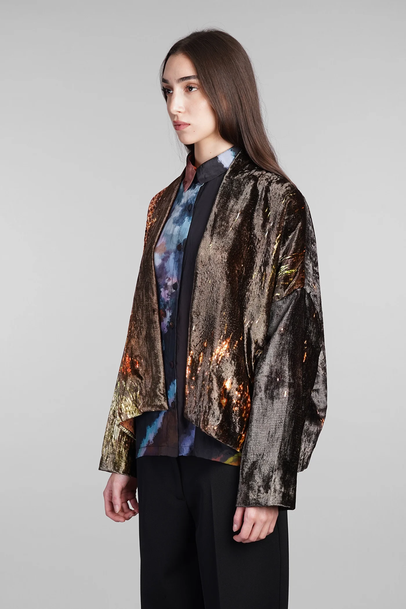 Casual jacket in multicolor silk - Image 4
