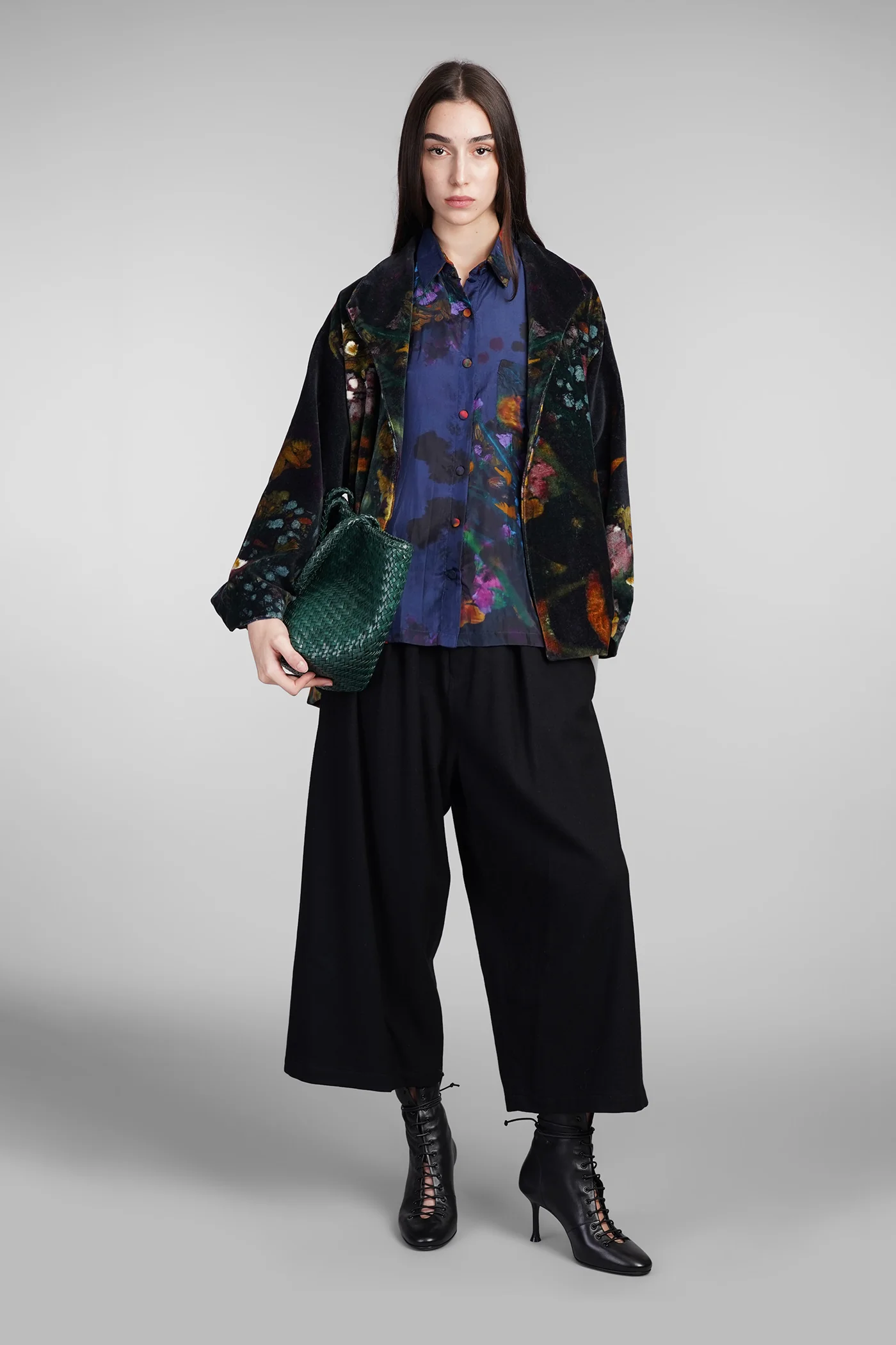 Shirt in blue silk - Image 2
