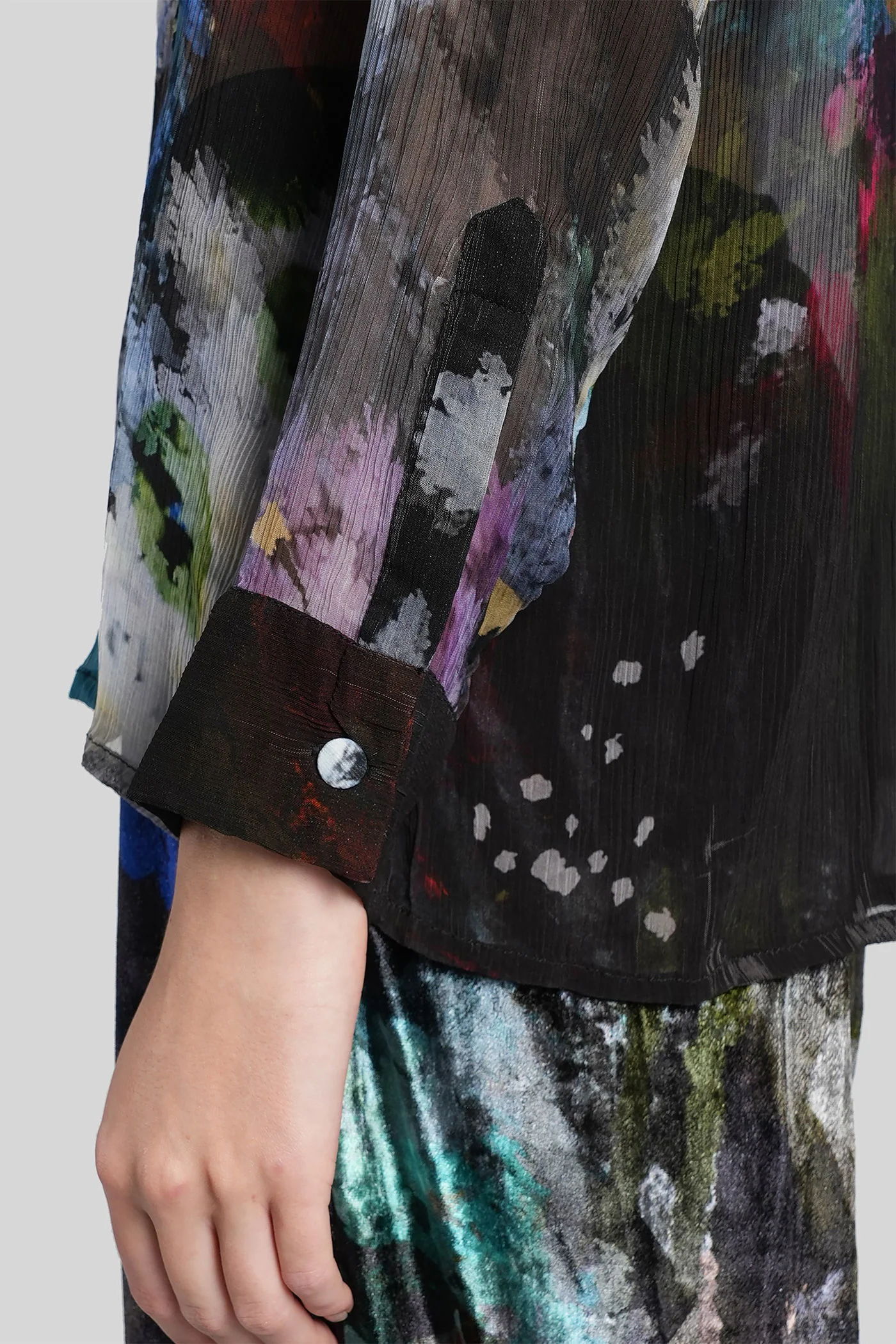 Shirt in blue viscose - Image 5