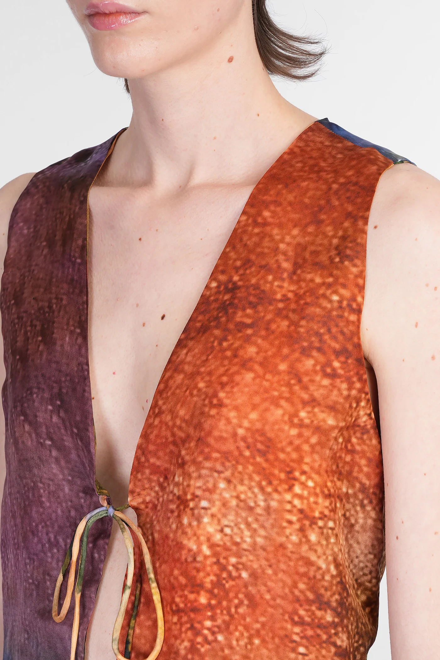 Vest in multicolor silk - Image 5