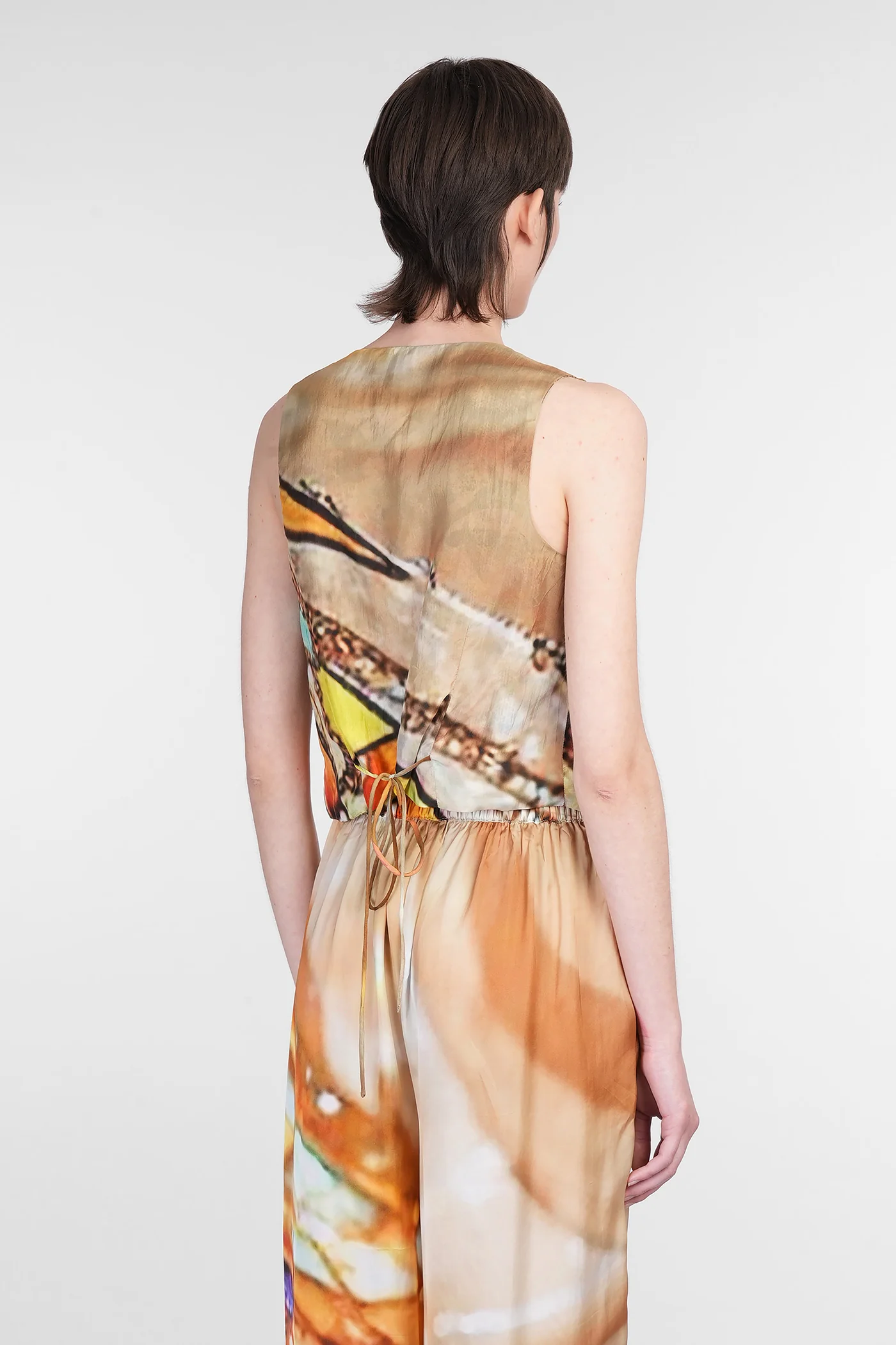 Vest in multicolor silk - Image 3