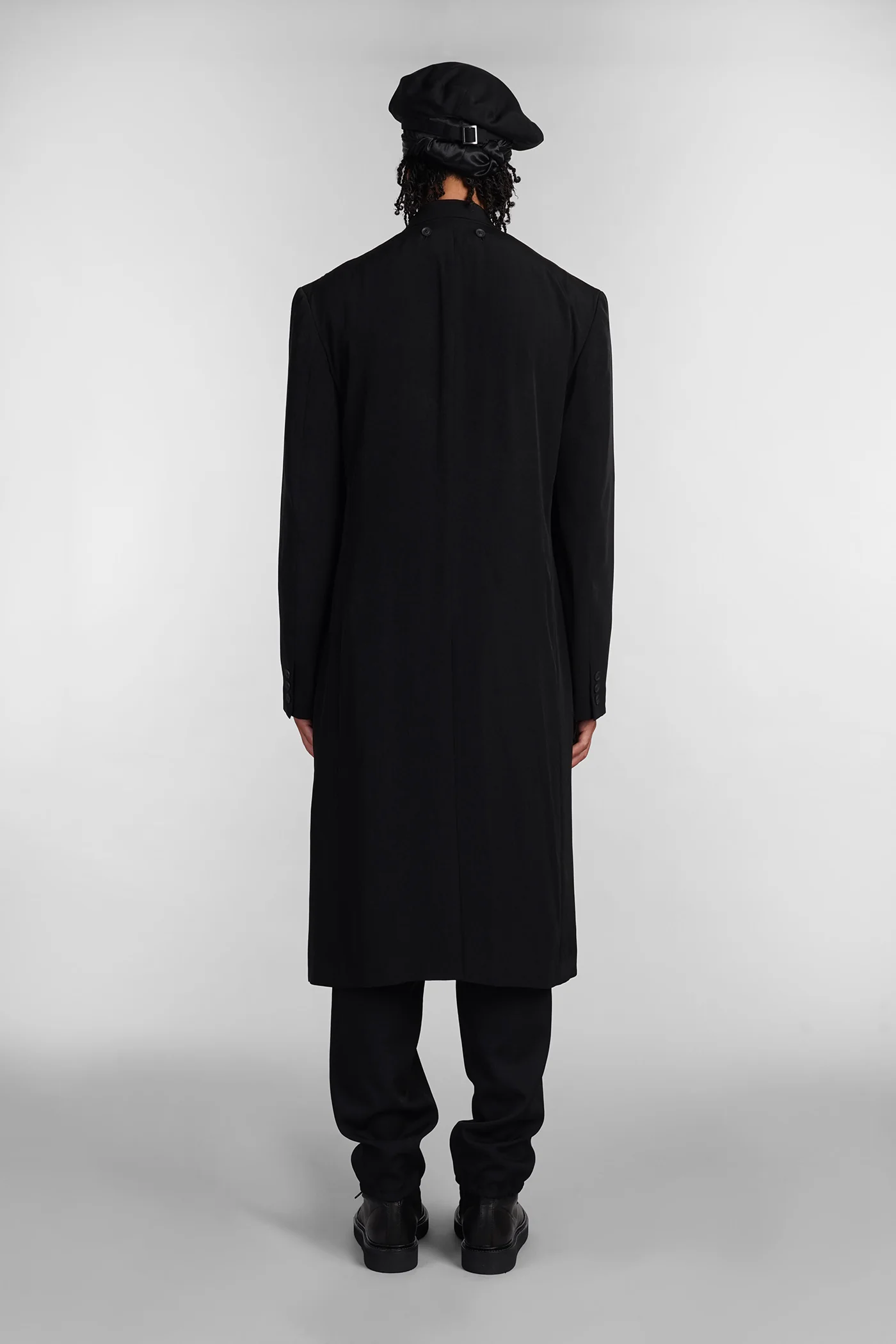Coat in black Triacetate - Image 3