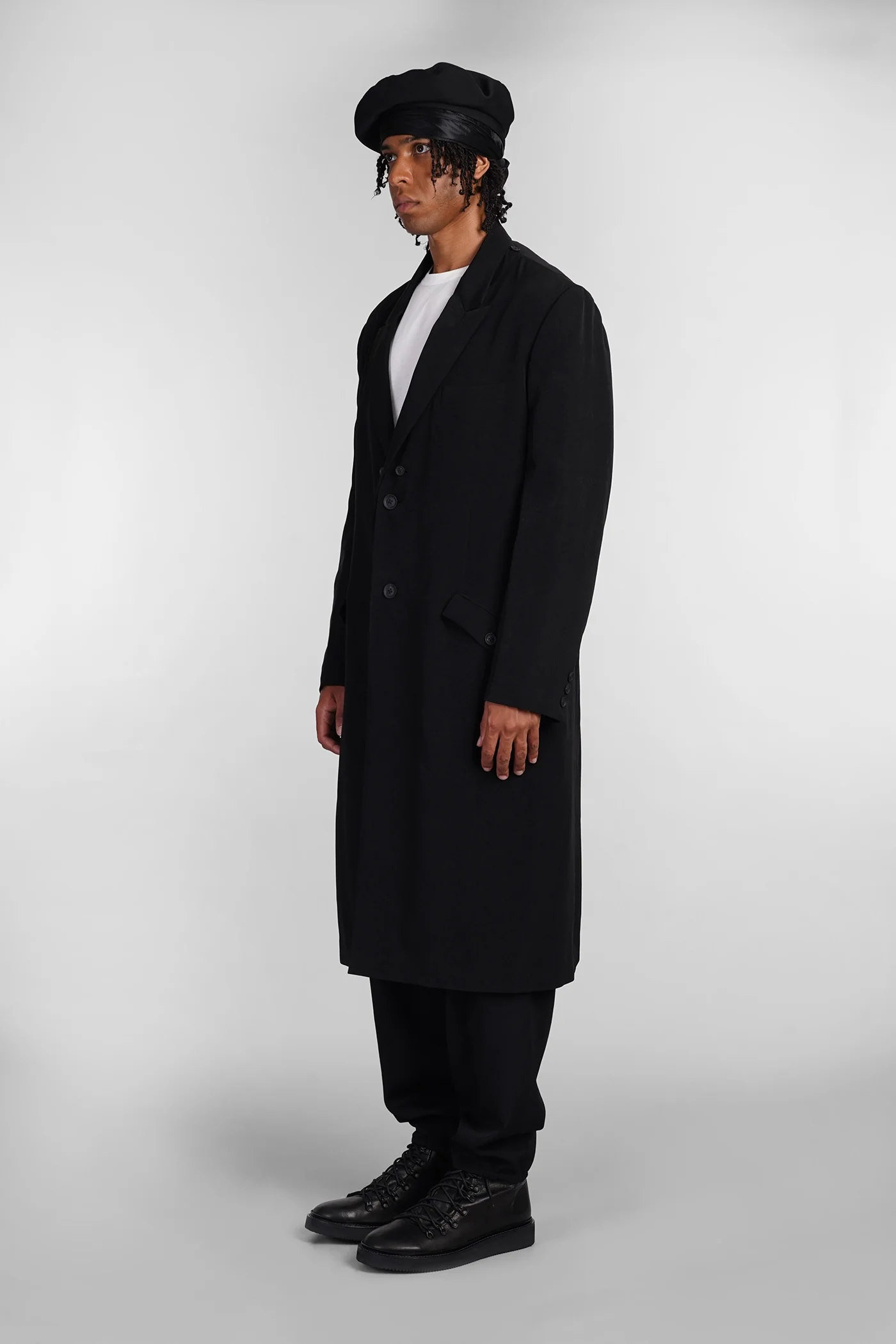 Coat in black Triacetate - Image 4