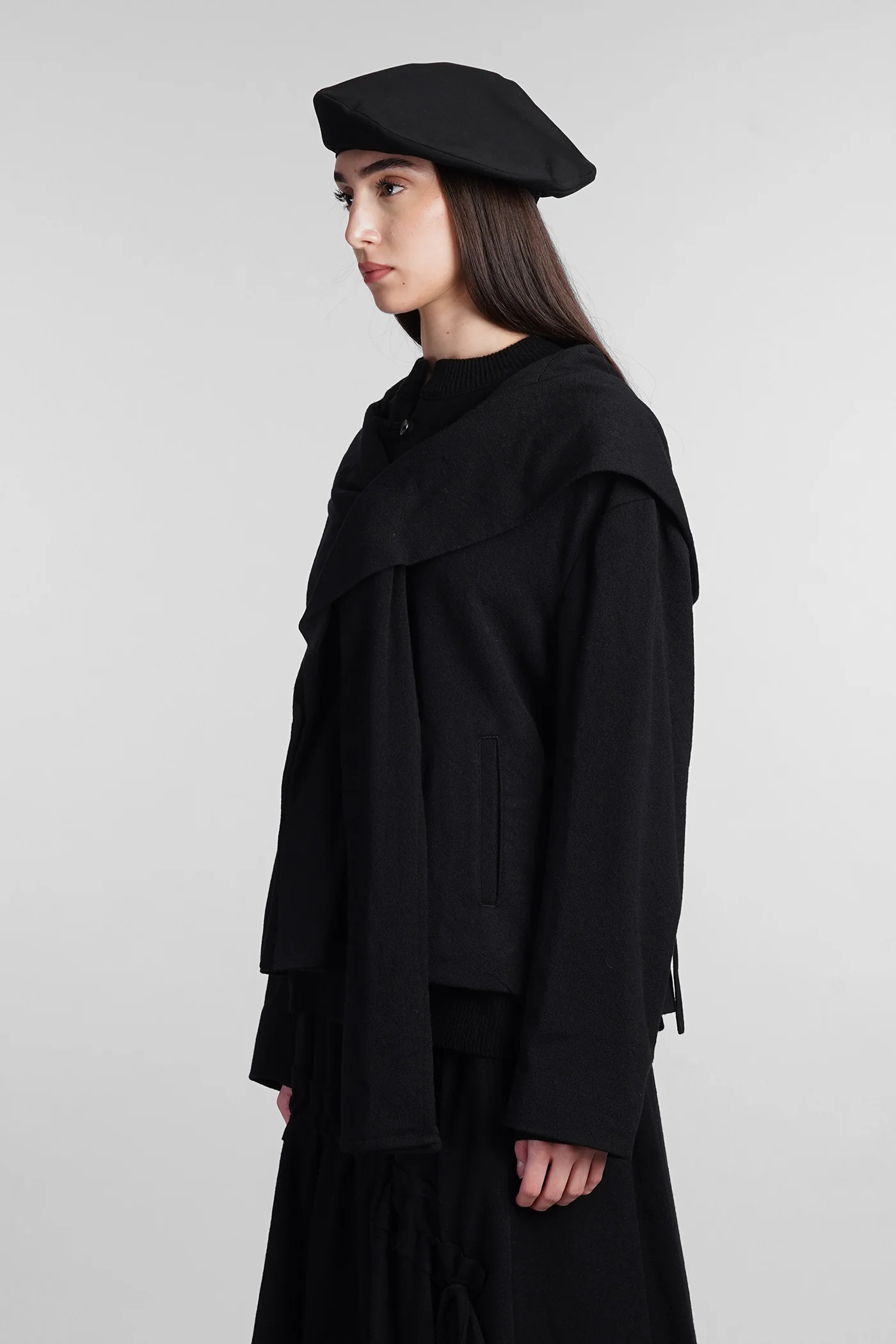 Casual jacket in black wool - Image 4