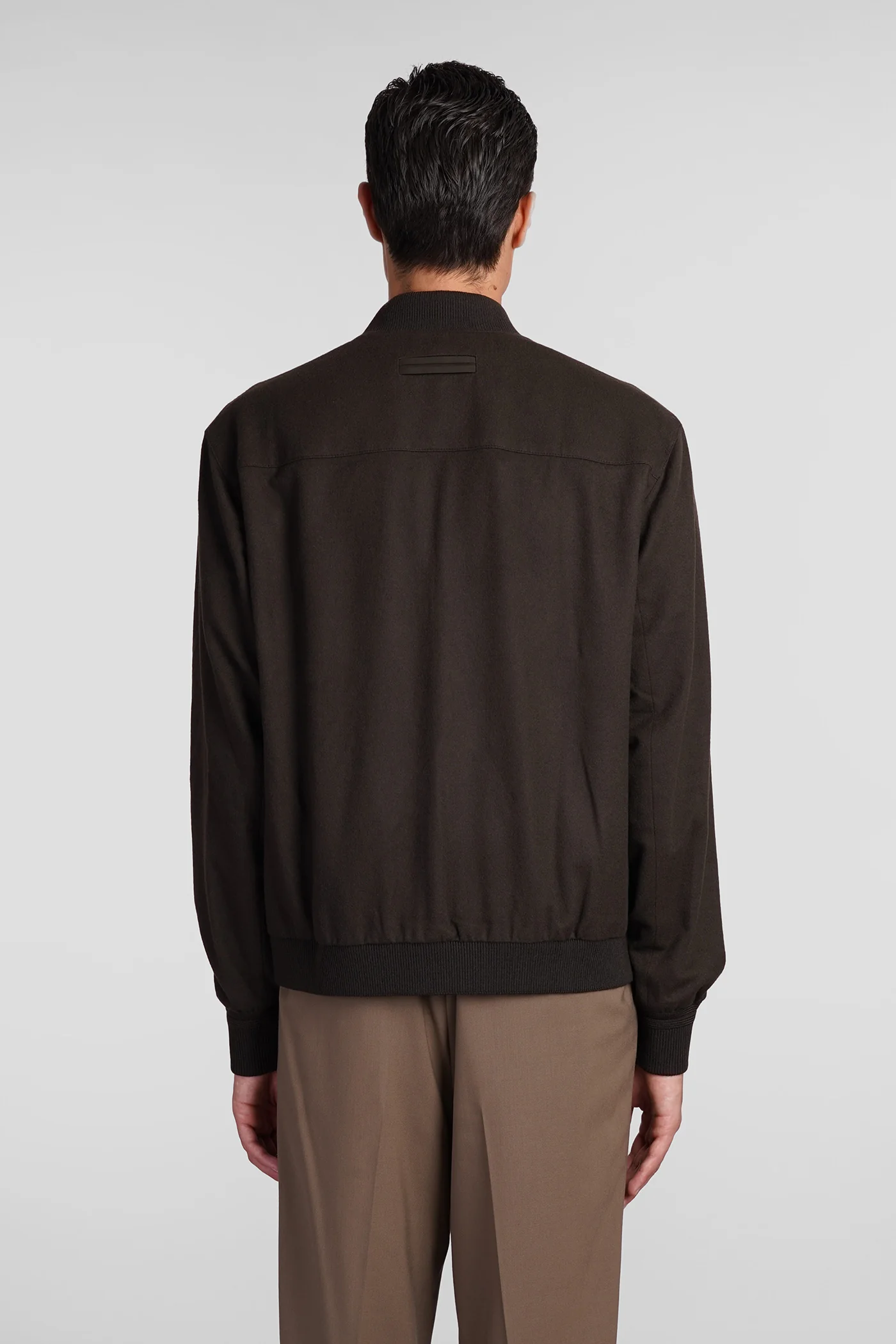 Bomber Jacket in brown cashmere - Image 3