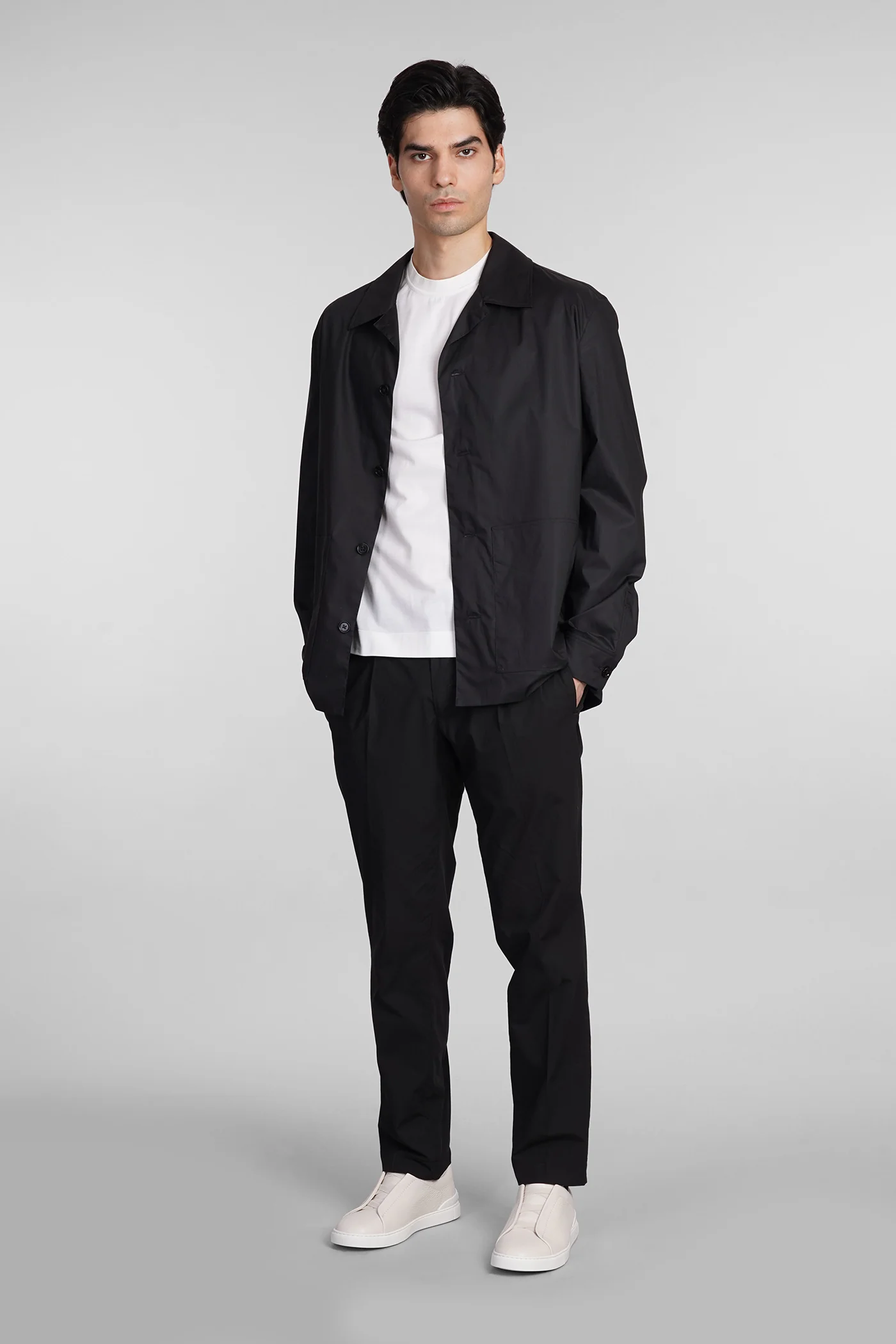 Casual jacket in black cotton - Image 2