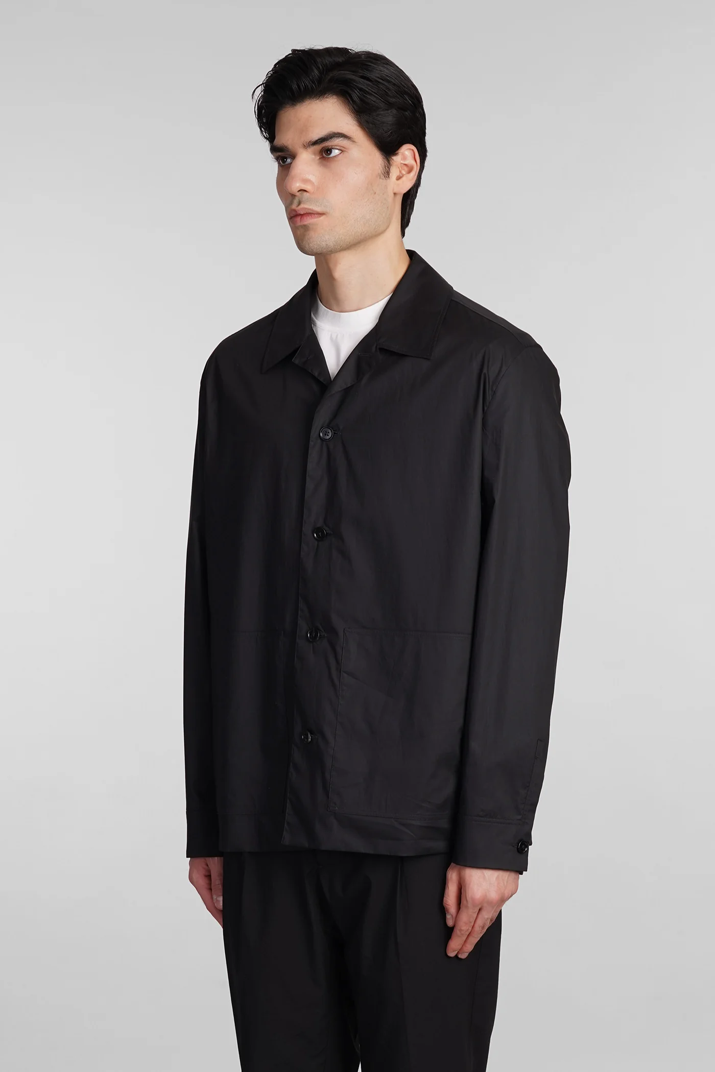 Casual jacket in black cotton - Image 4