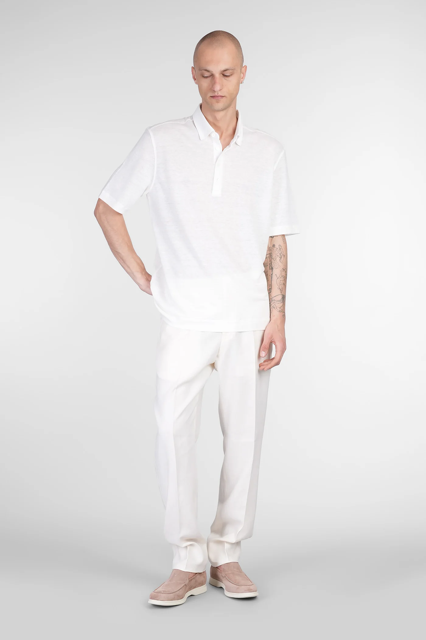 Pants in beige linen - Image 2