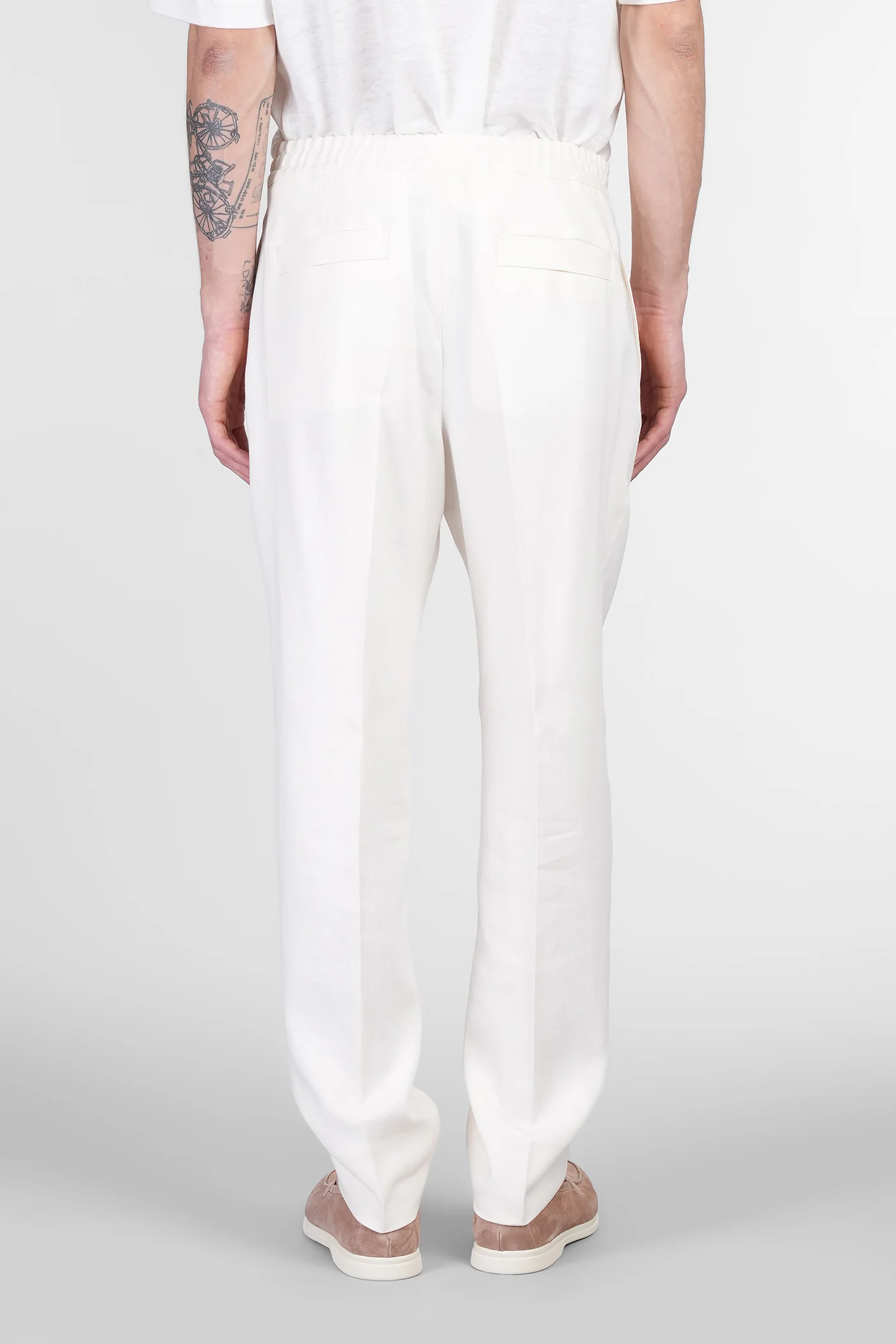 Pants in beige linen - Image 3
