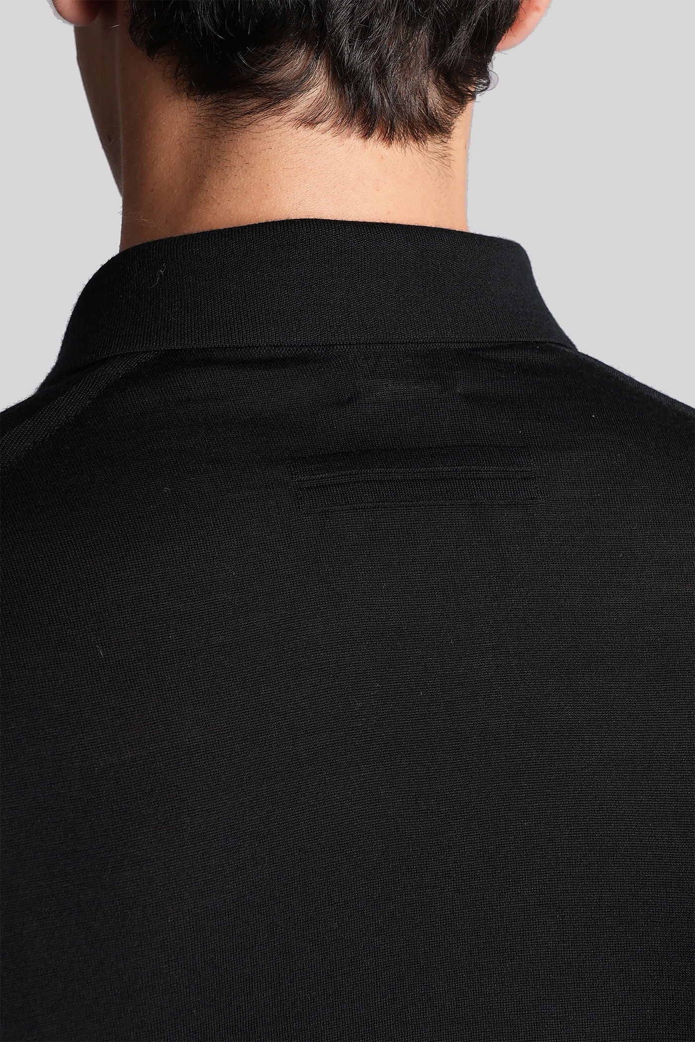 Polo in black wool - Image 5