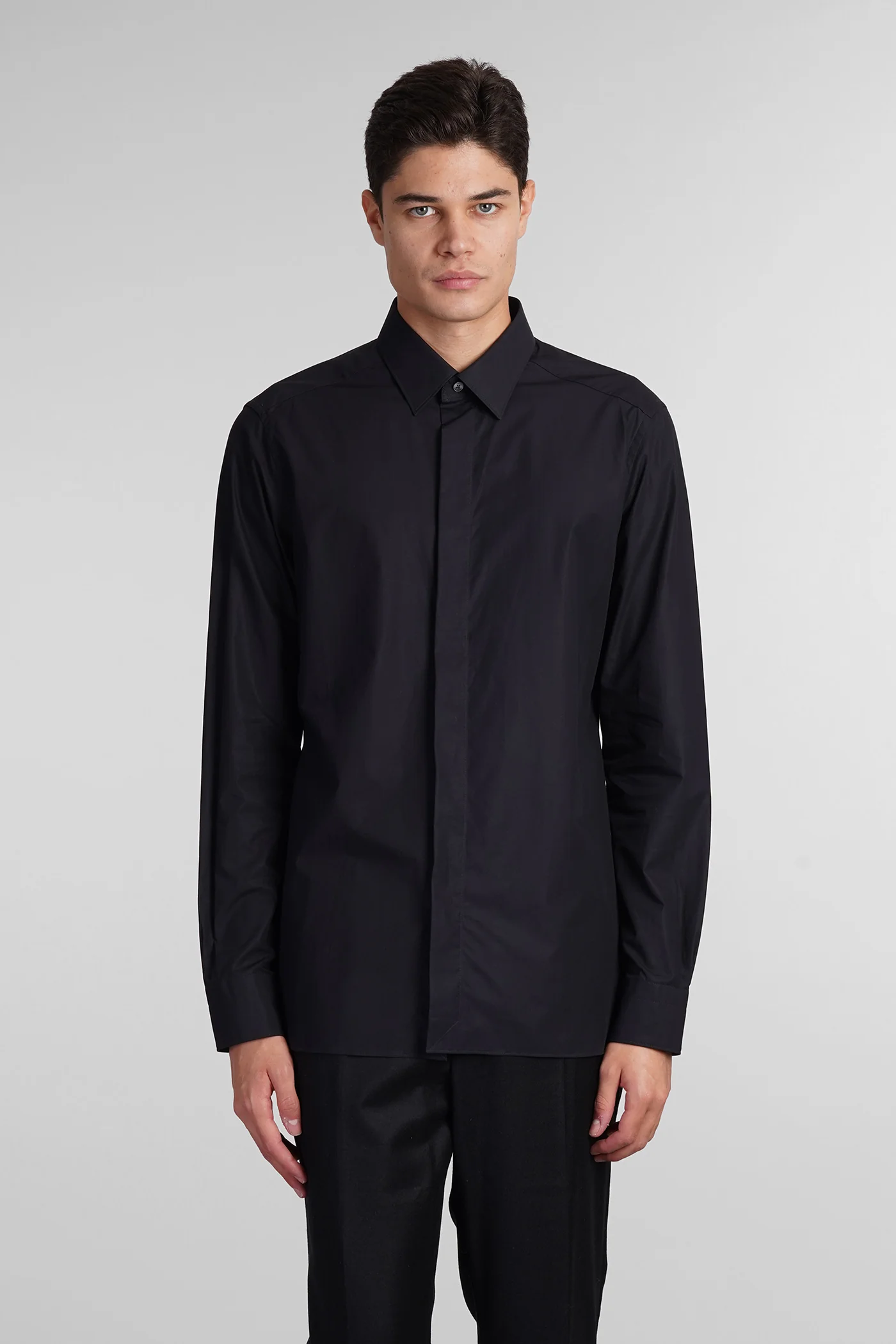 Shirt in black cotton