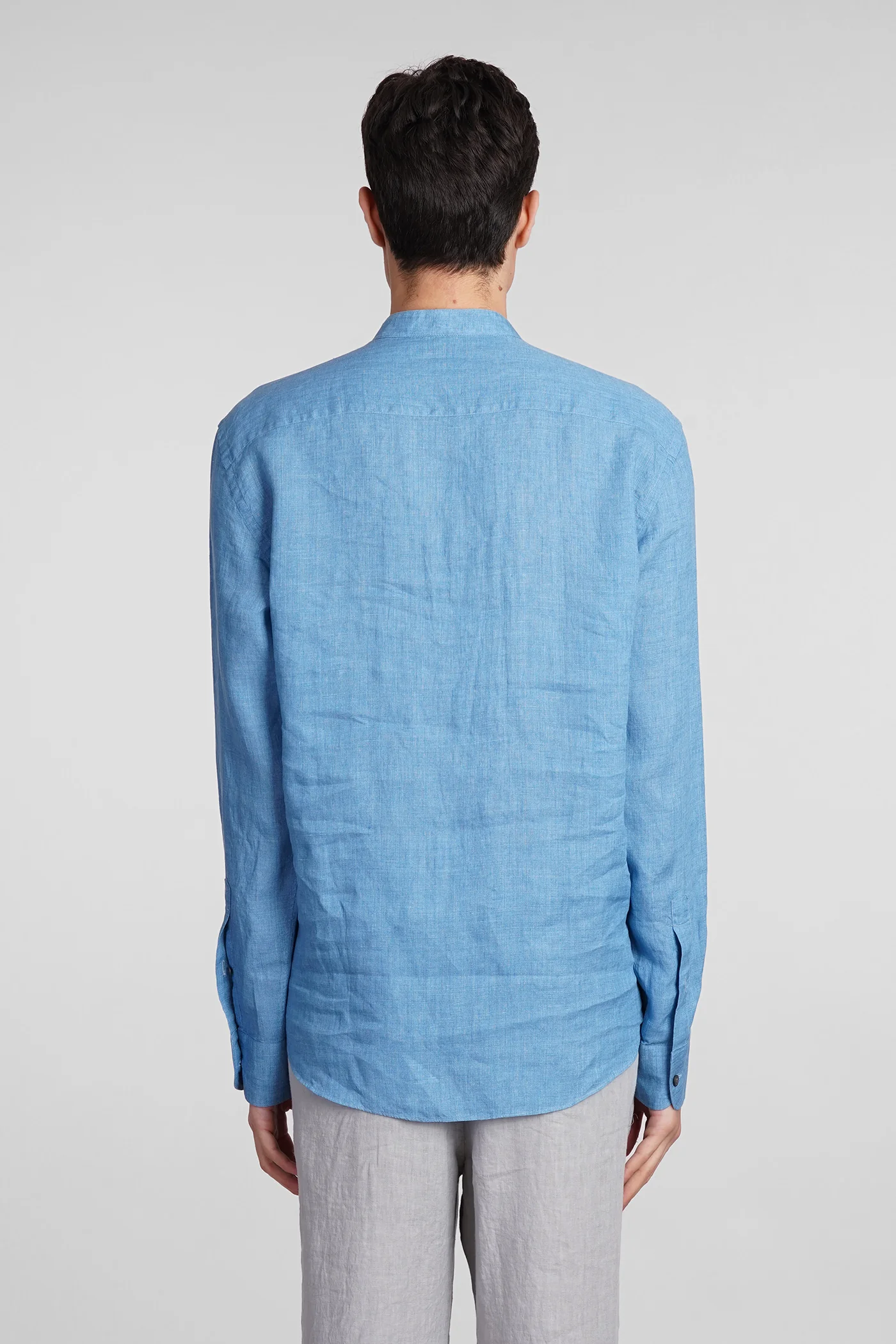 Shirt in blue linen - Image 3