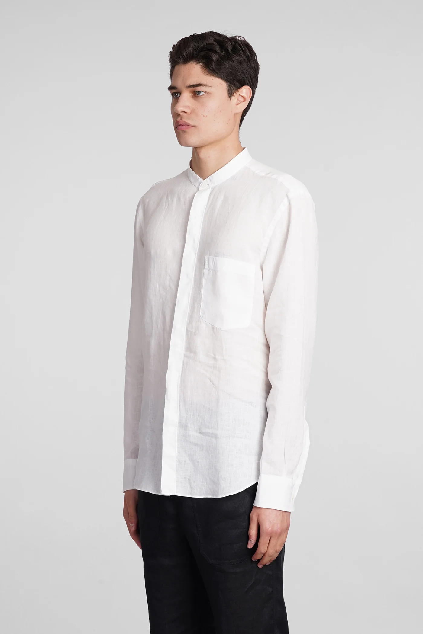 Shirt in white linen - Image 4