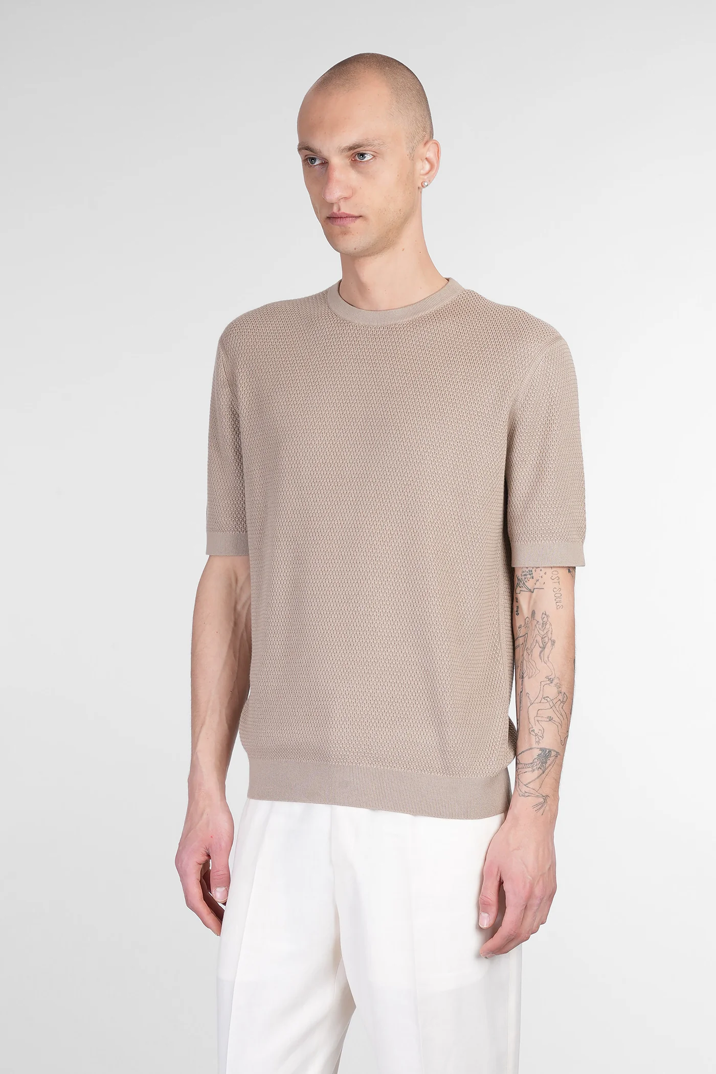 T-Shirt in taupe cotton - Image 4