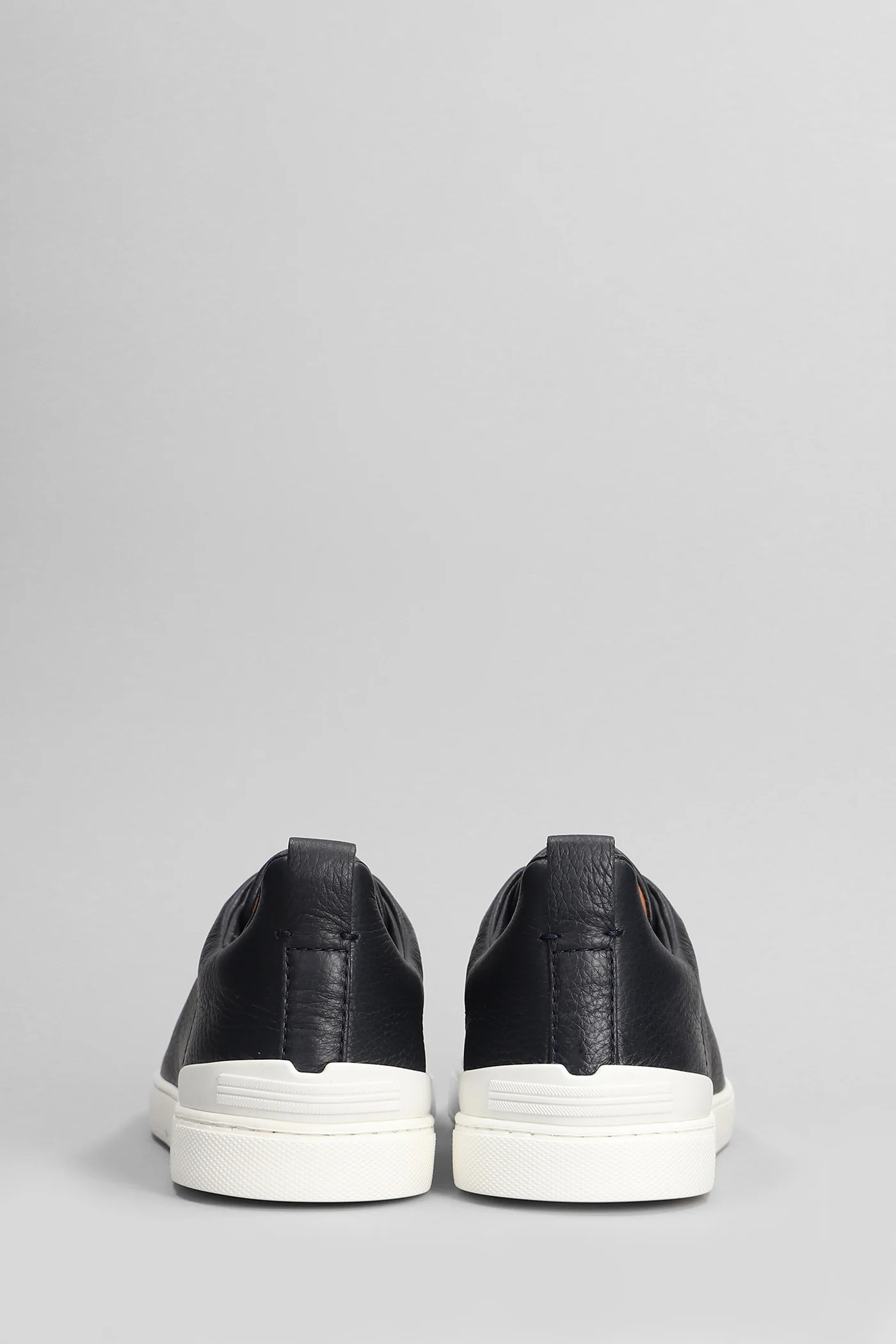 Triple stitch Sneakers in blue leather - Image 4