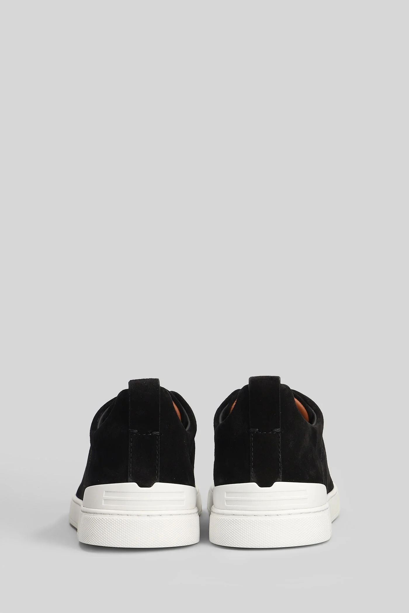 Triple stitich Sneakers in black leather - Image 4