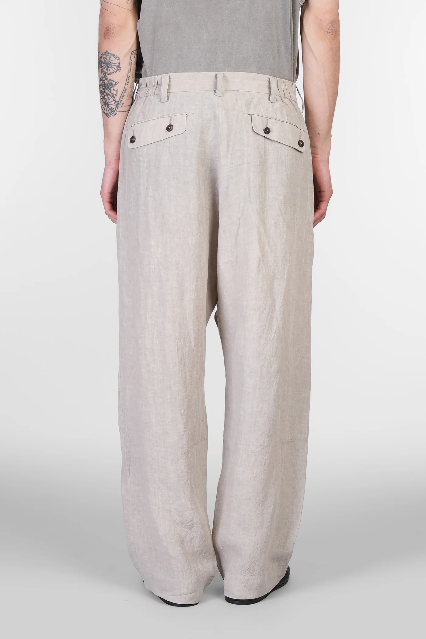 Pants in beige linen - Image 3