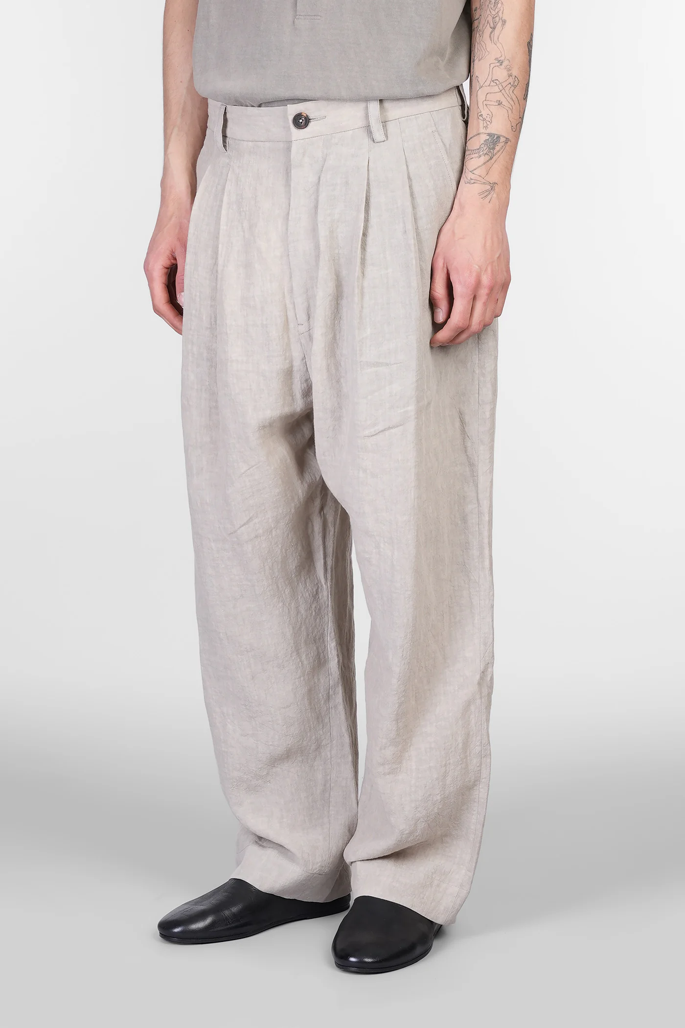 Pants in beige linen - Image 4