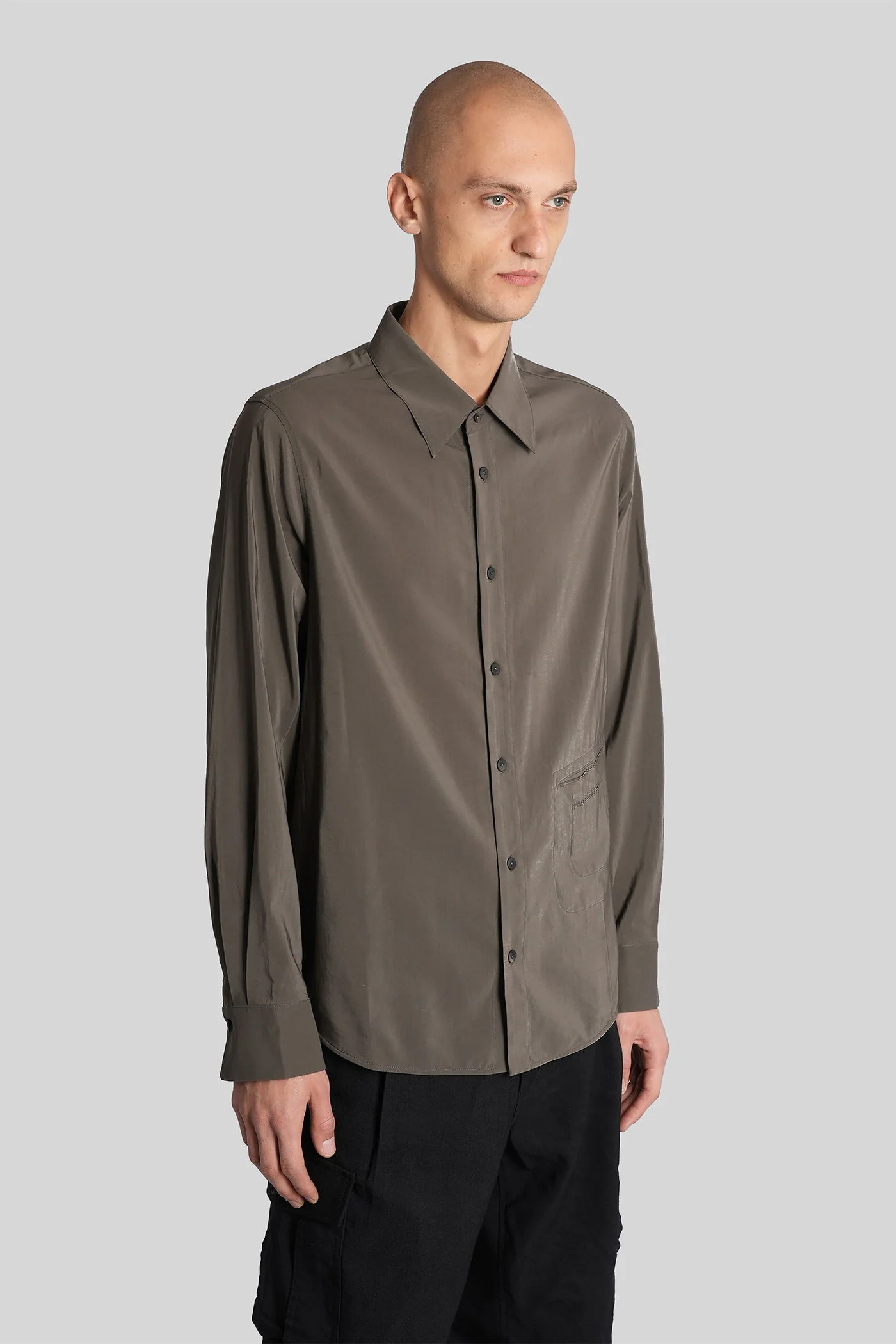 Shirt in grey wool - Image 4
