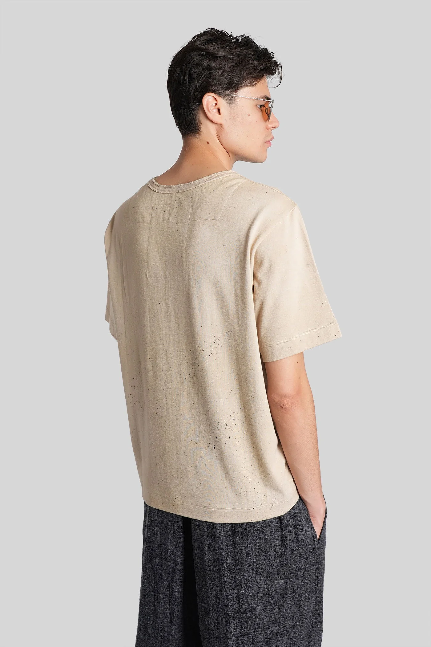 T-Shirt in beige cotton - Image 3