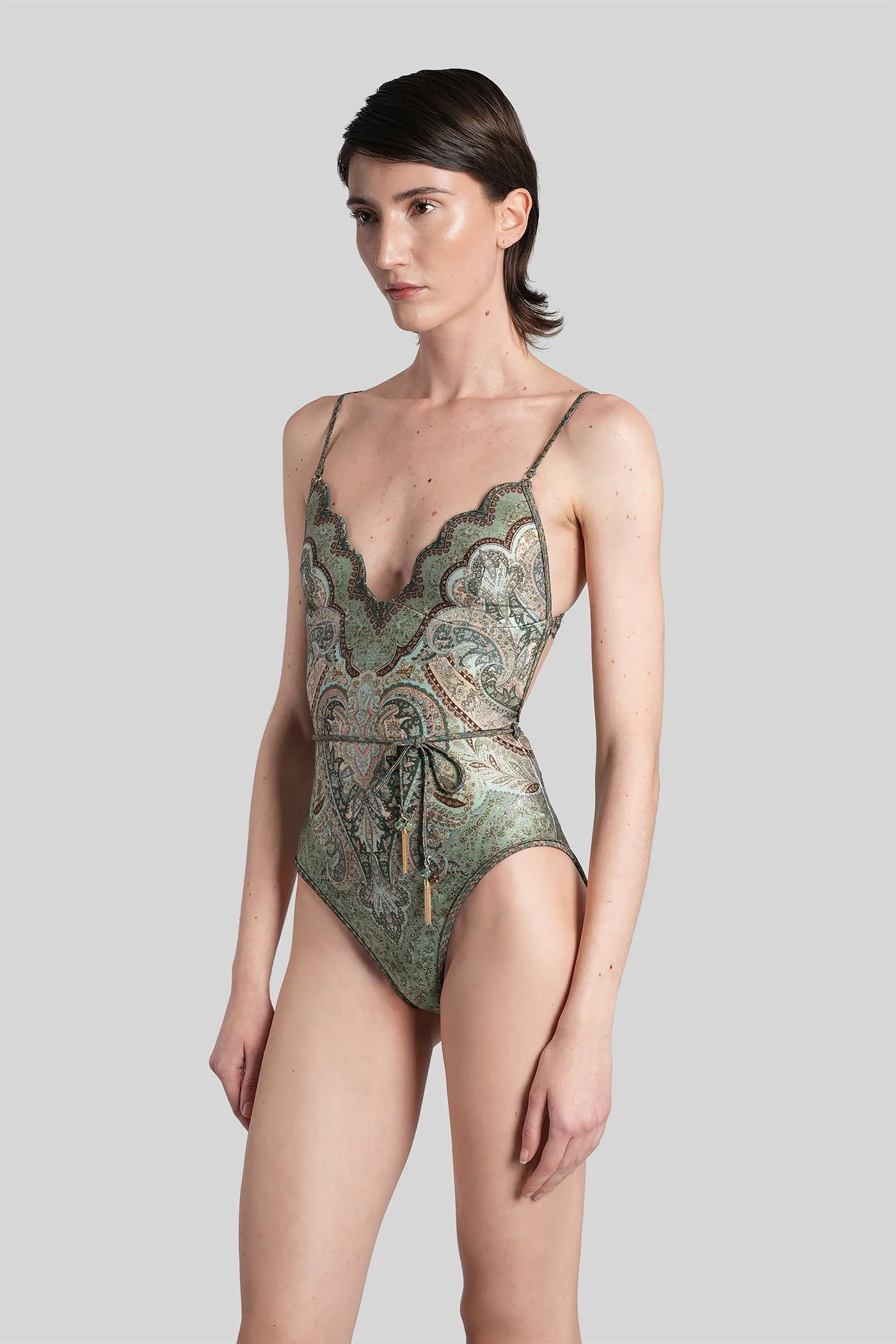 Beachwear in green polyamide - Image 3