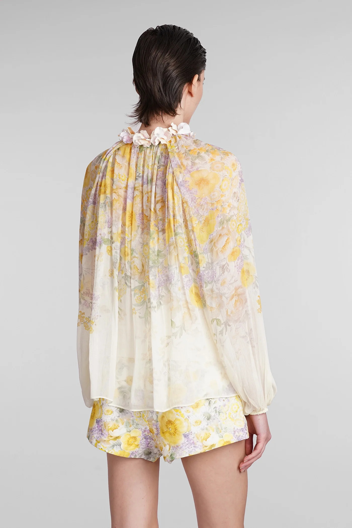 Blouse in beige viscose - Image 3