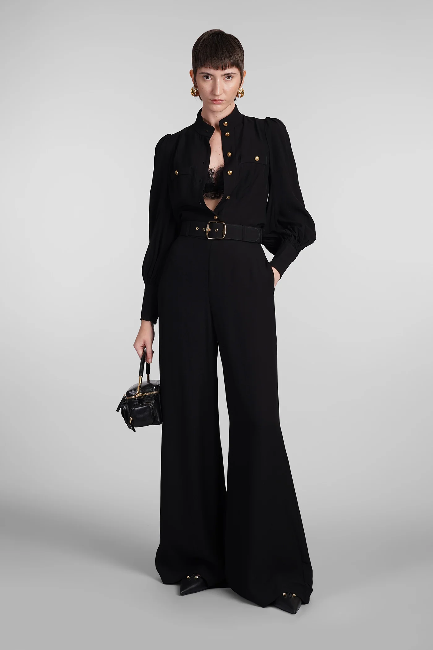 Blouse in black viscose - Image 2