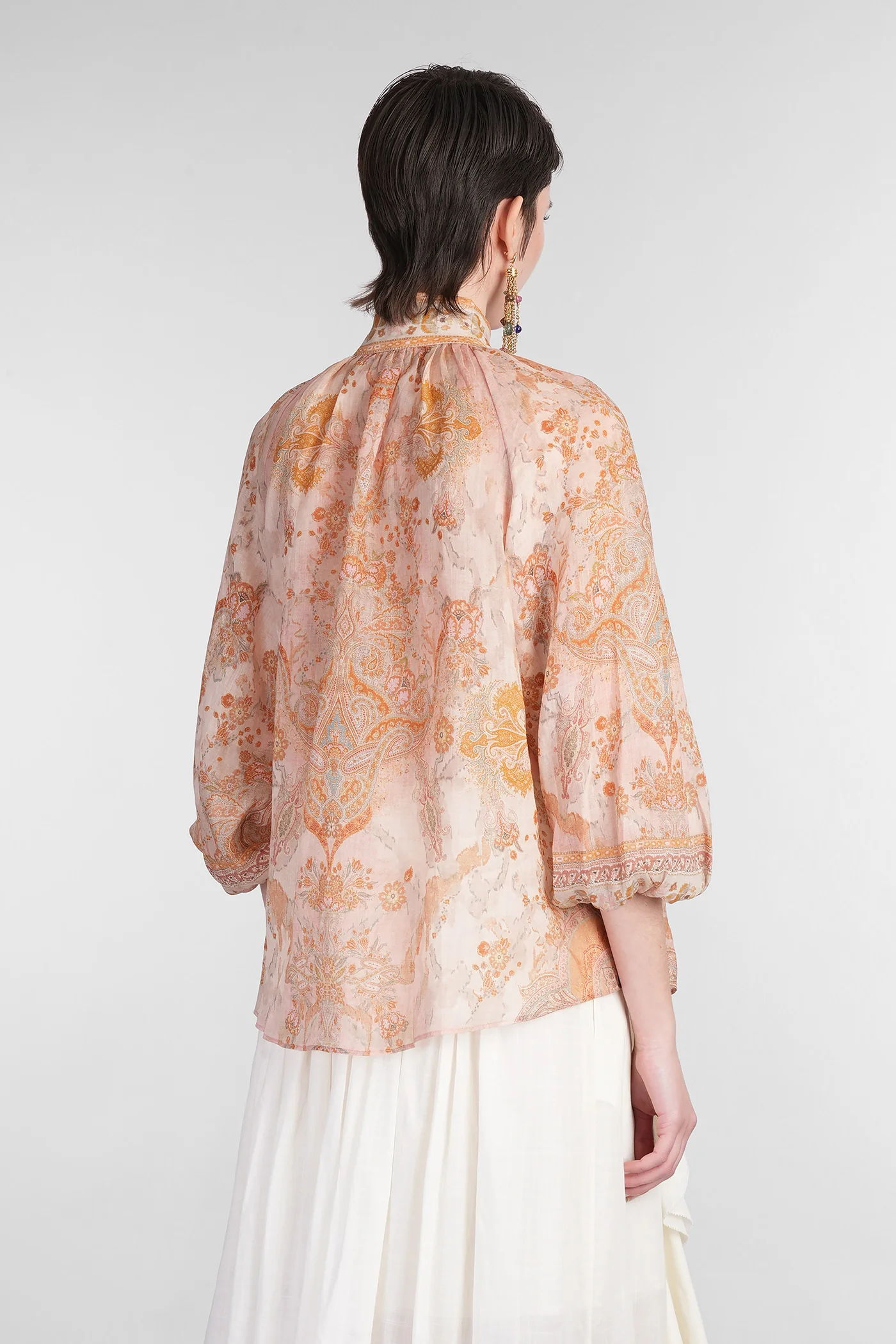 Blouse in multicolor ramie - Image 3