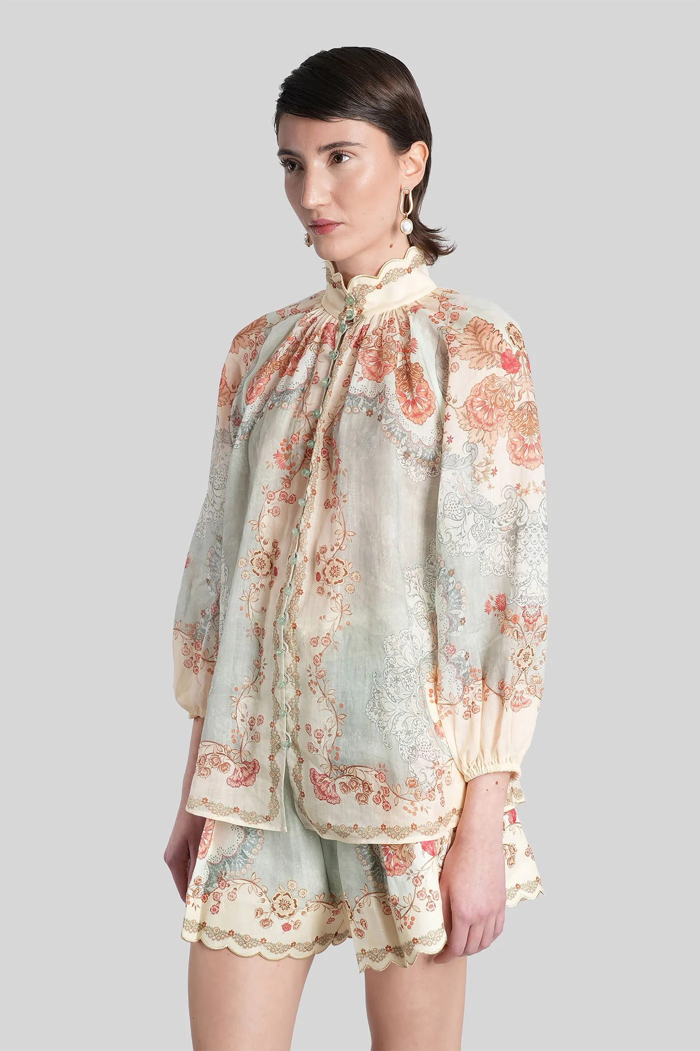 Blouse in multicolor ramie - Image 4