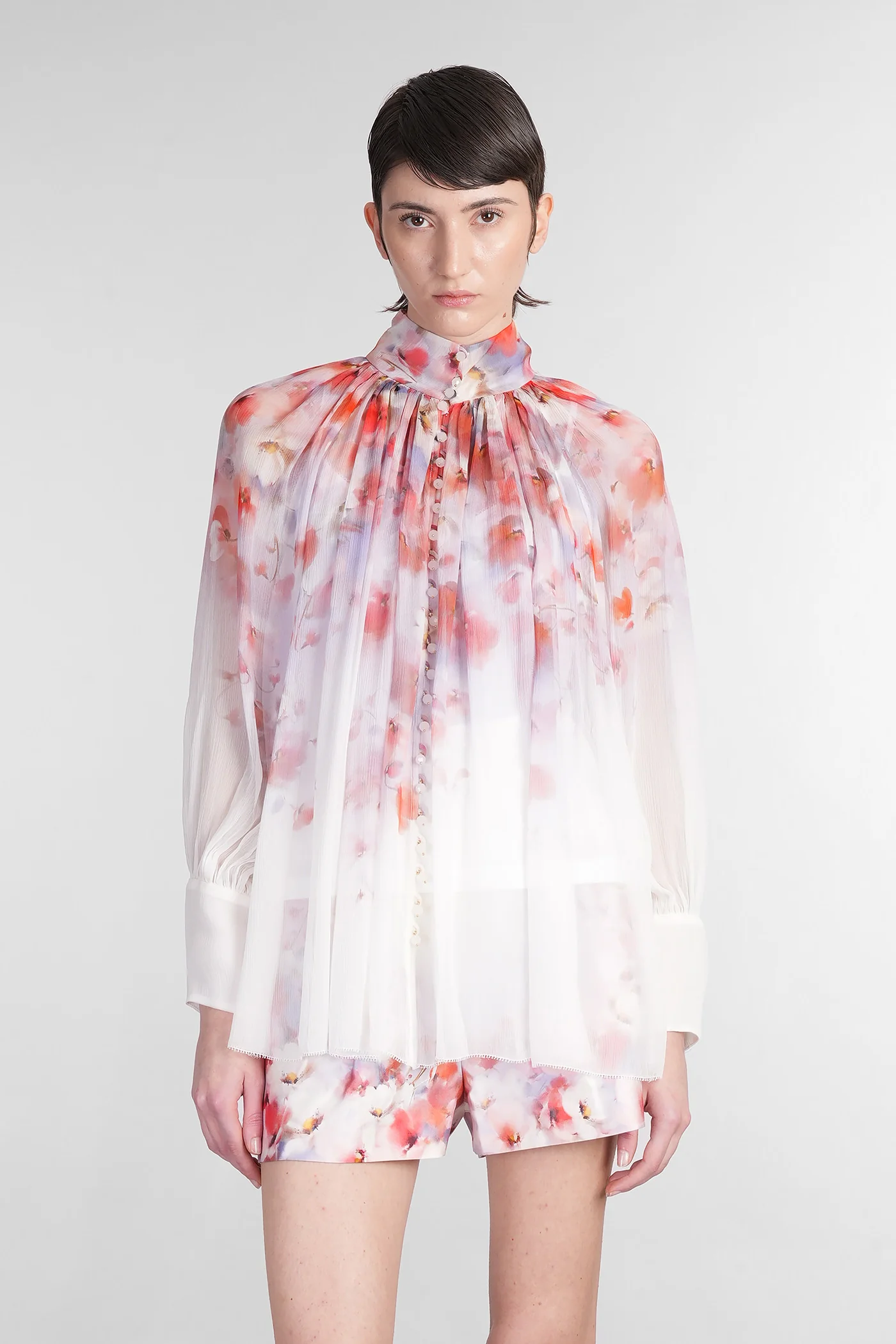 Blouse in multicolor silk