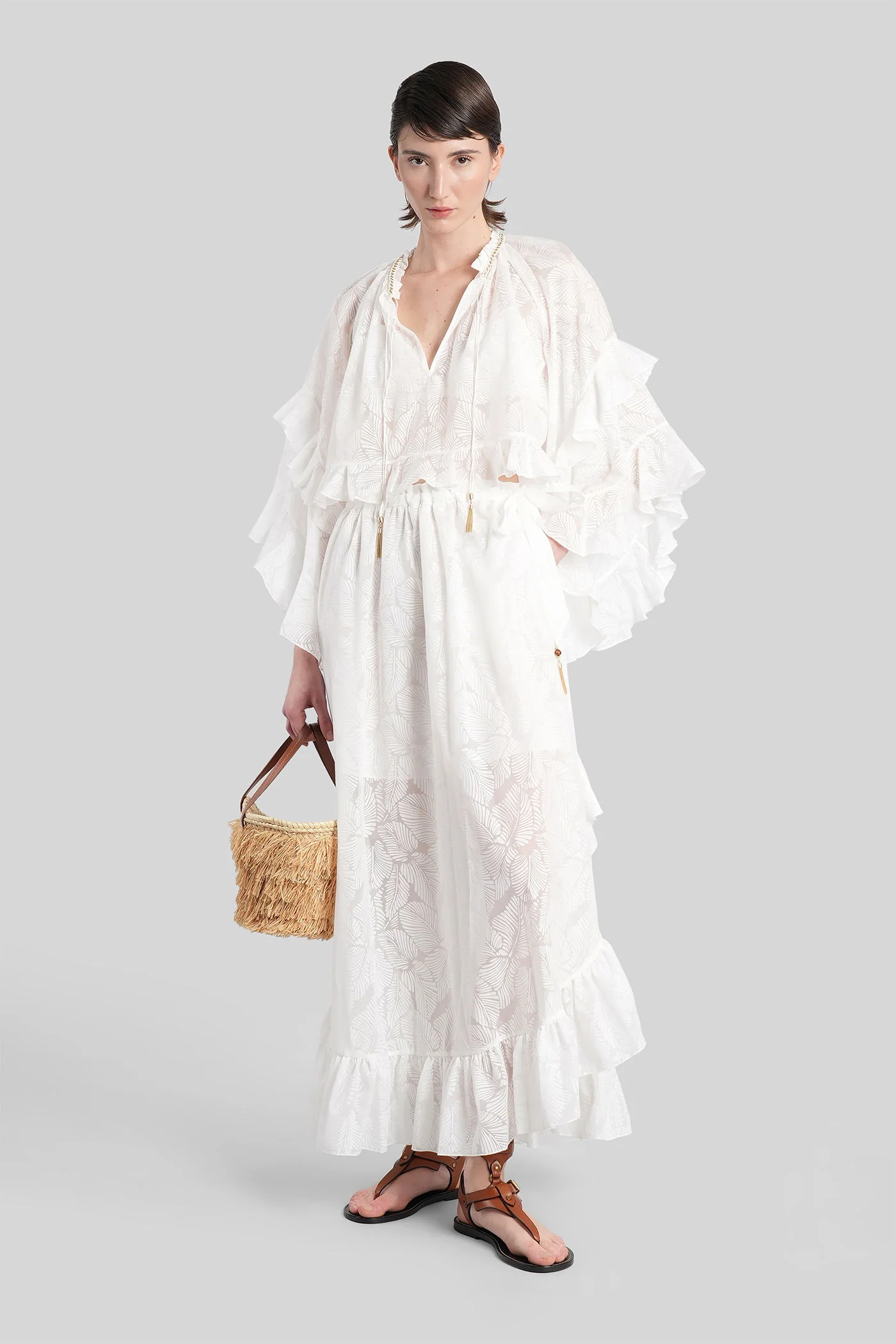 Blouse in white cotton - Image 2