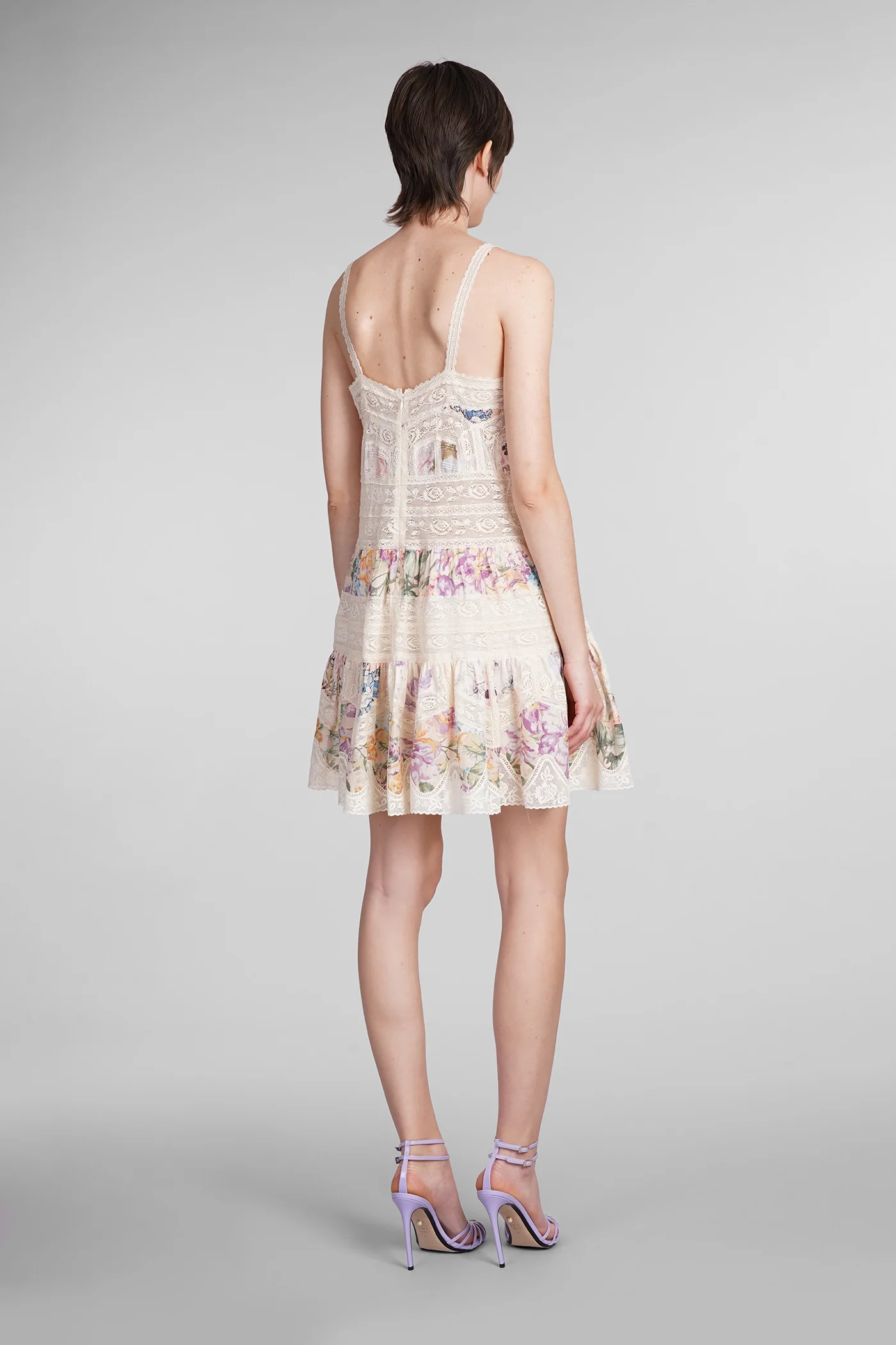 Dress woman  in beige cotton - Image 3