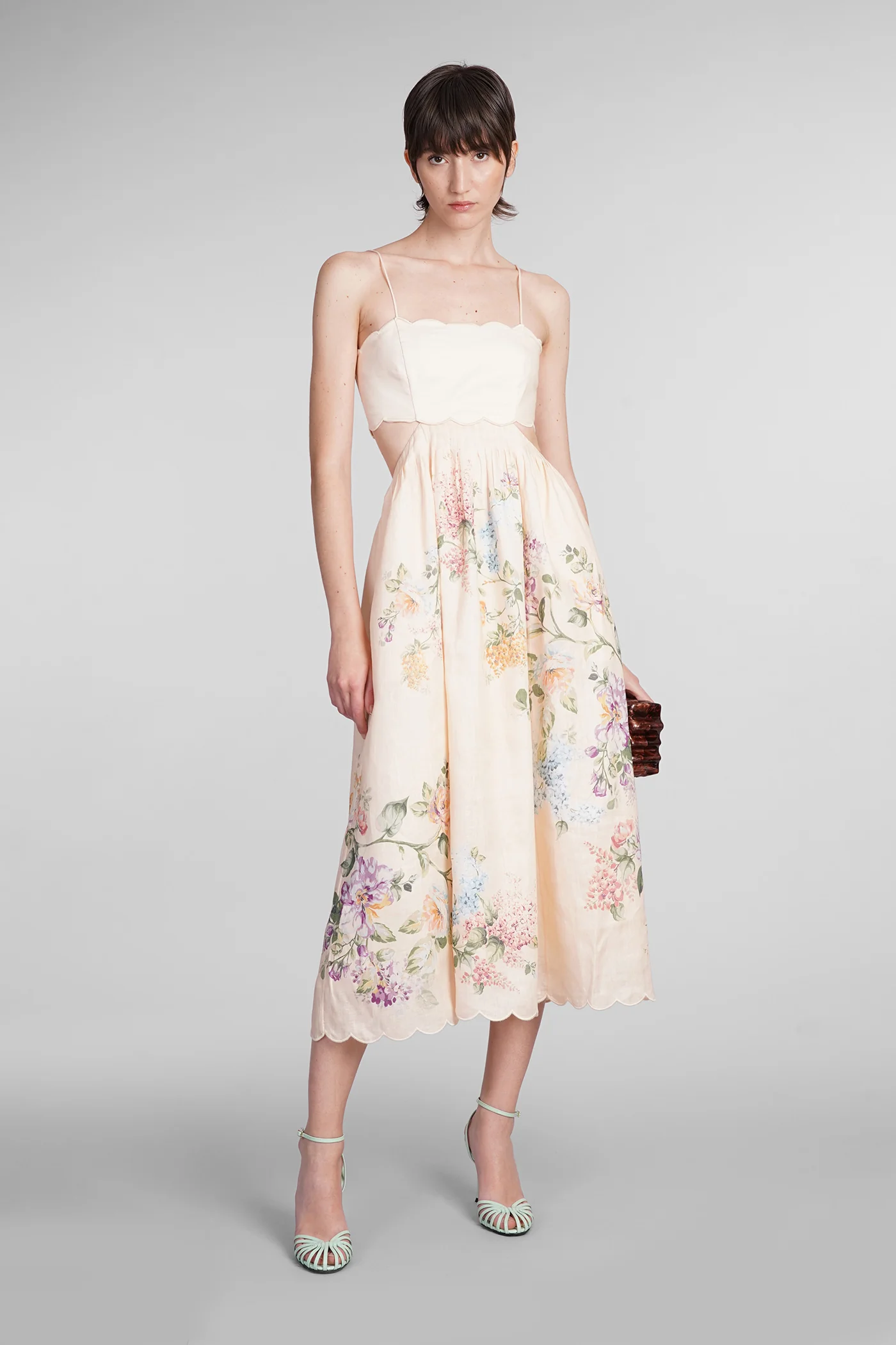 Dress woman  in rose-pink linen - Image 2