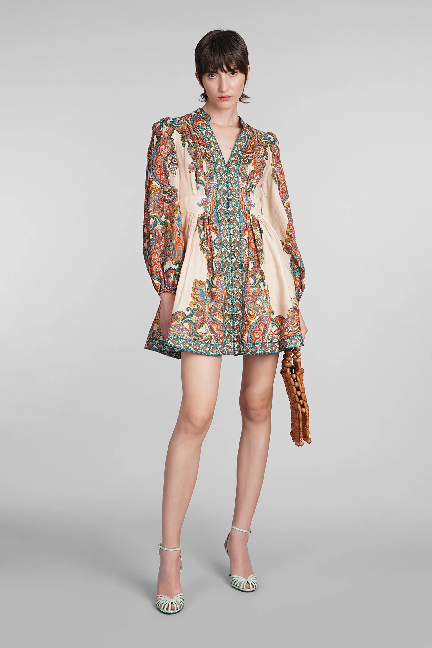 Dress woman in rose-pink linen - Image 2