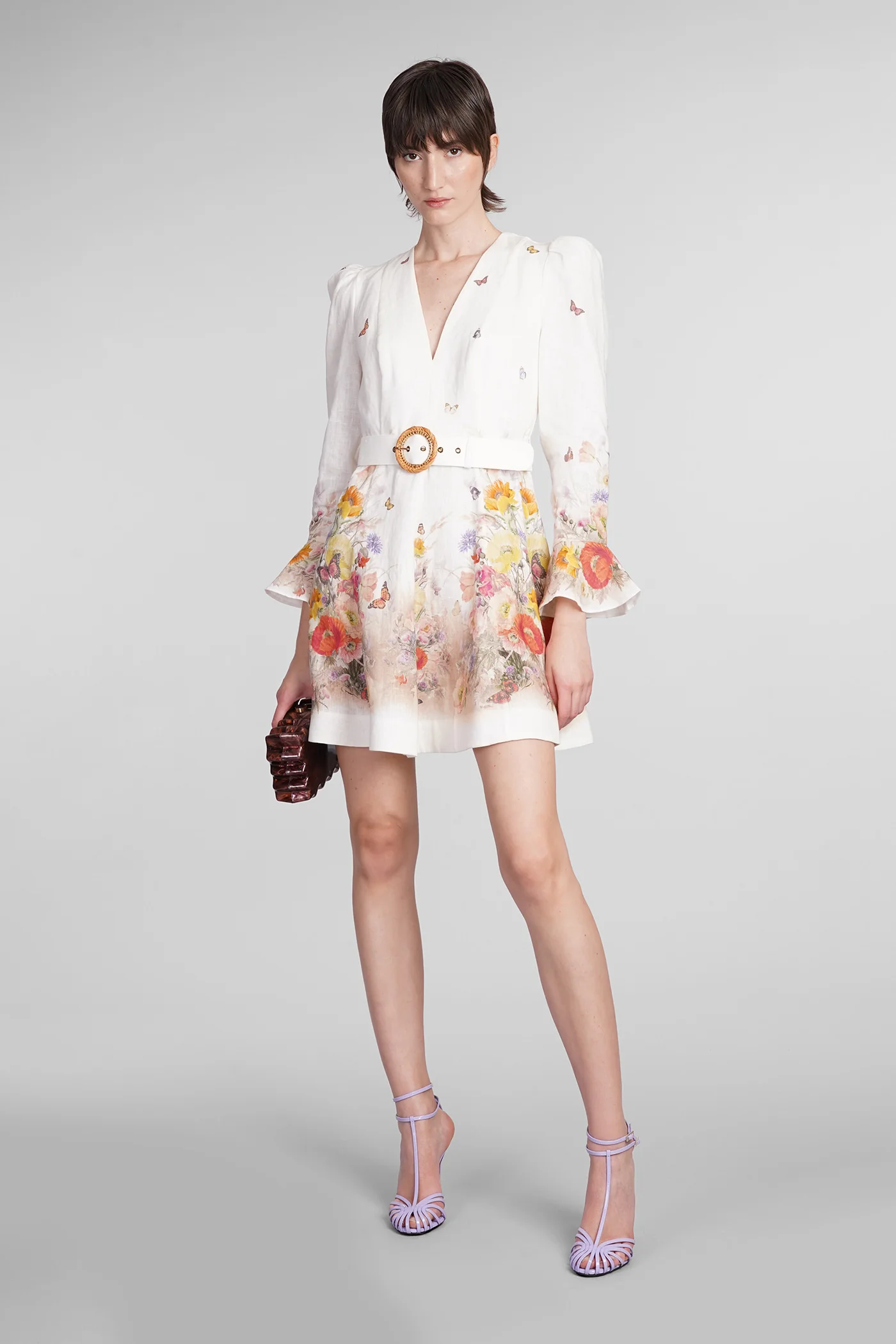 Dress woman  in white linen - Image 17