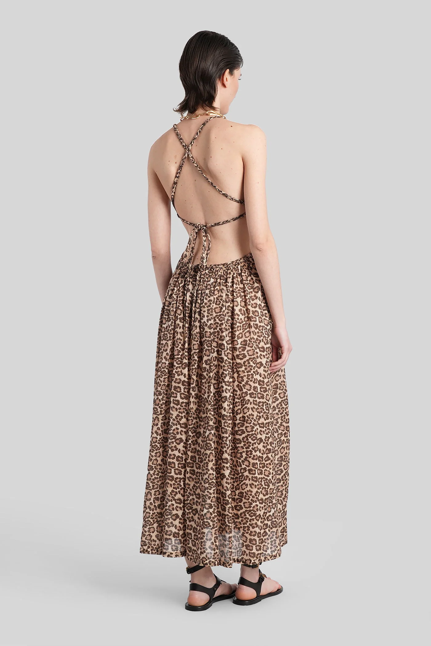 Long dress in Animalier cotton - Image 3