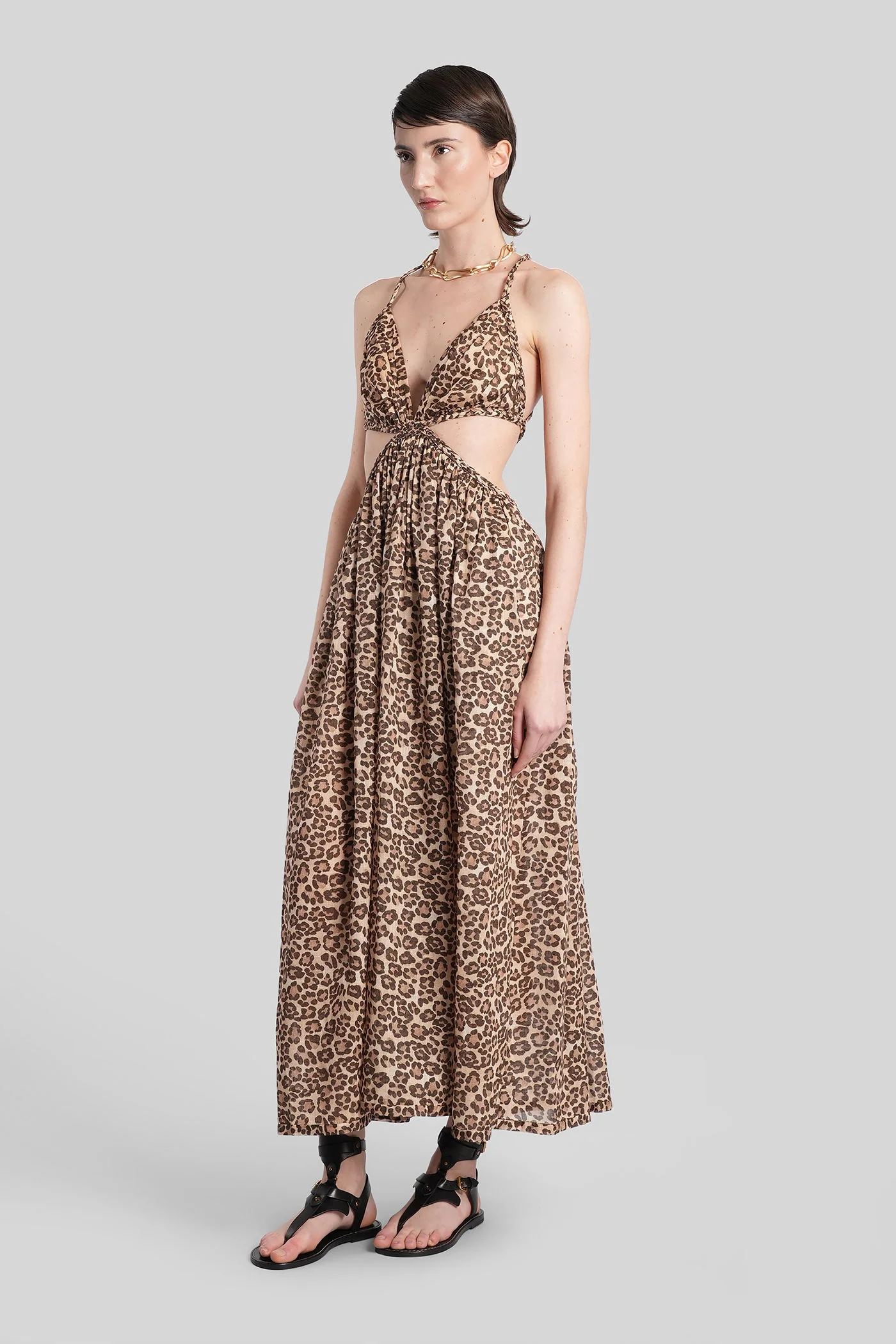 Long dress in Animalier cotton - Image 4