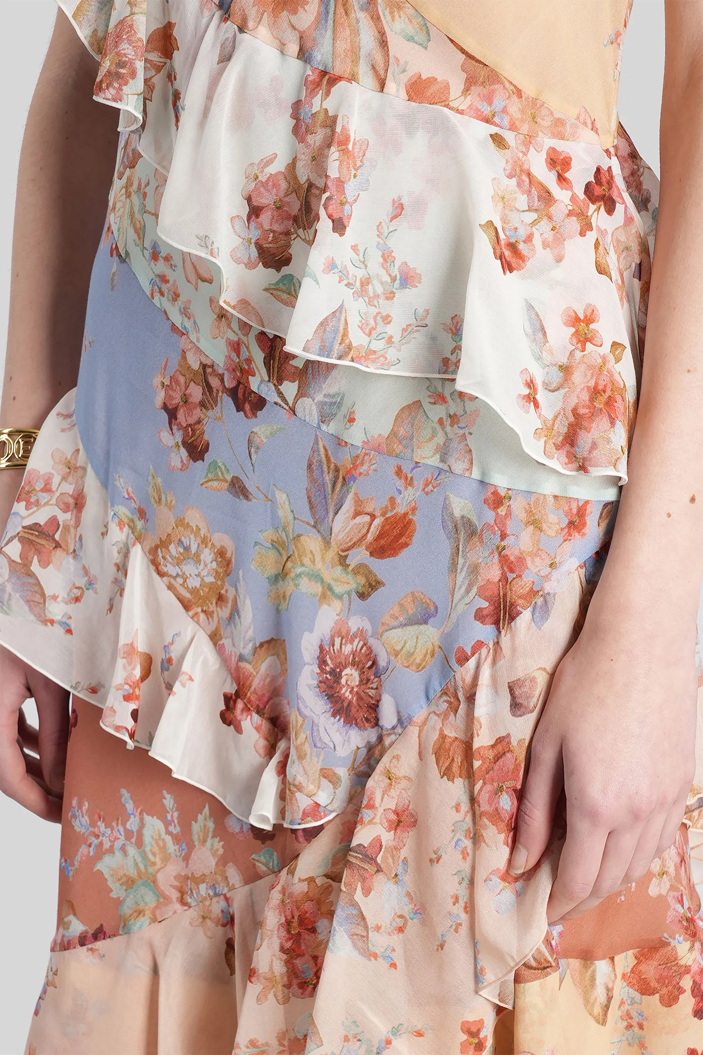 Long dress in multicolor cotton - Image 5